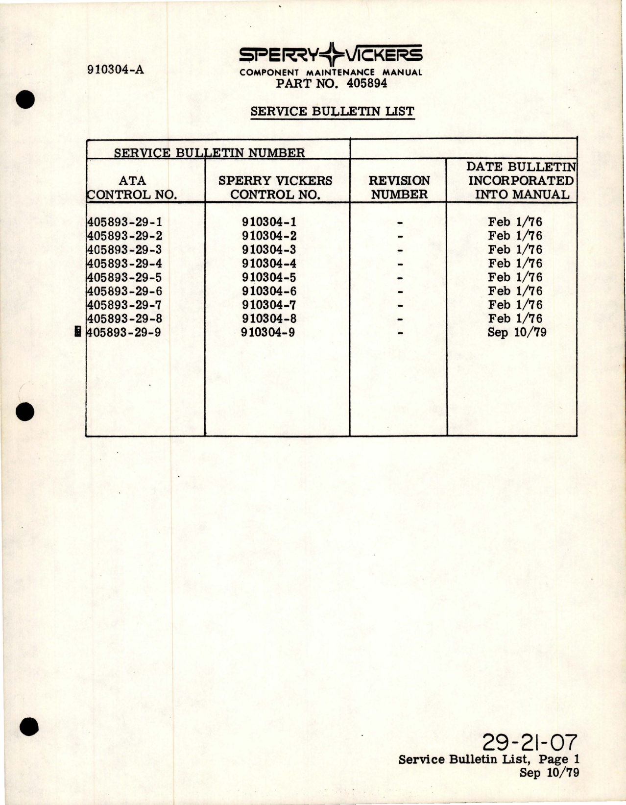 Sample page 5 from AirCorps Library document: Component Maintenance Manual with Illustrated Parts List for Hydraulic Pump -Part 405894 and 420609 
