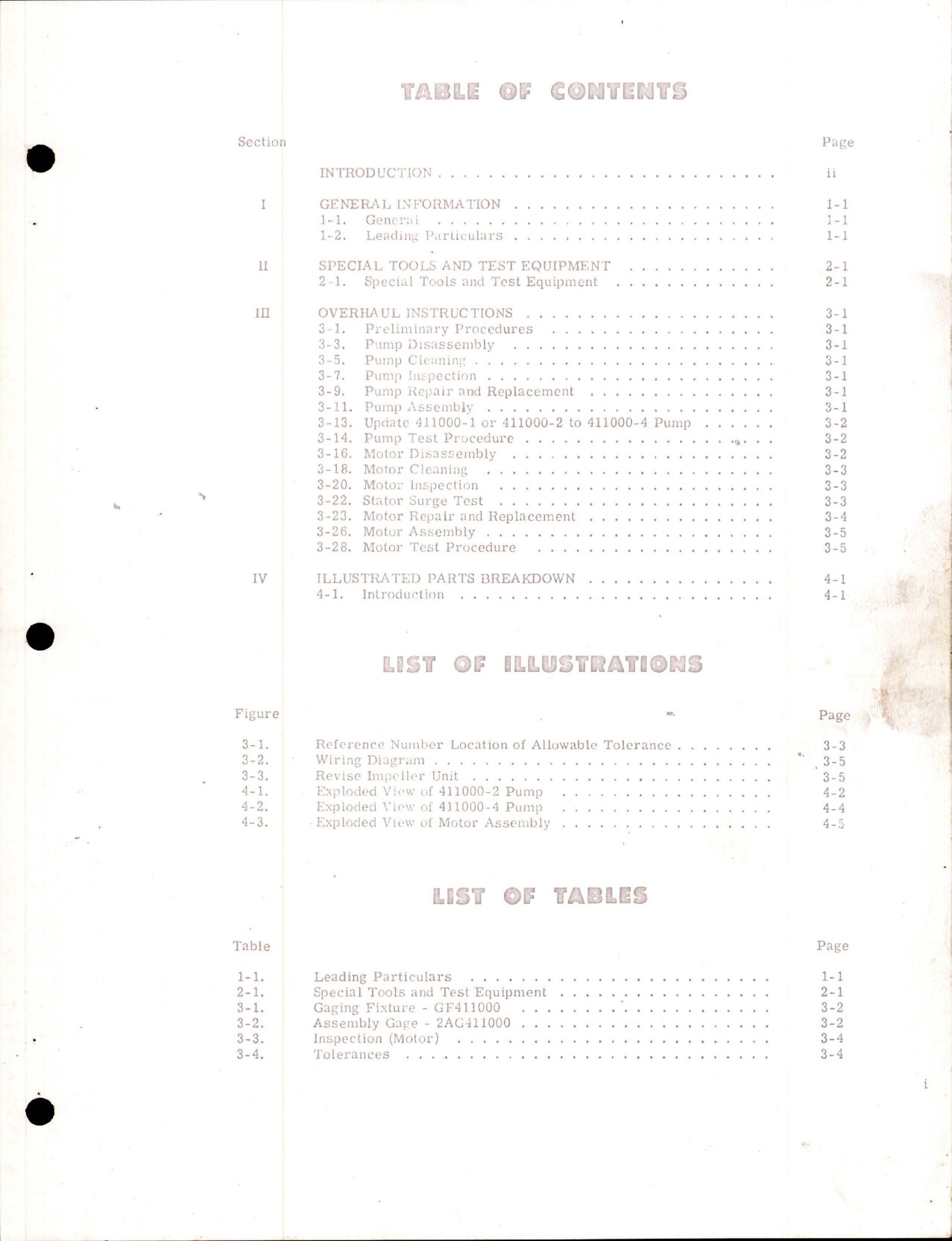 Sample page 5 from AirCorps Library document: Overhaul Instructions with Illustrated Parts Breakdown for Suction Boost Hydraulic Pump - Parts: 411000-1, 411000-2 and 411000-4