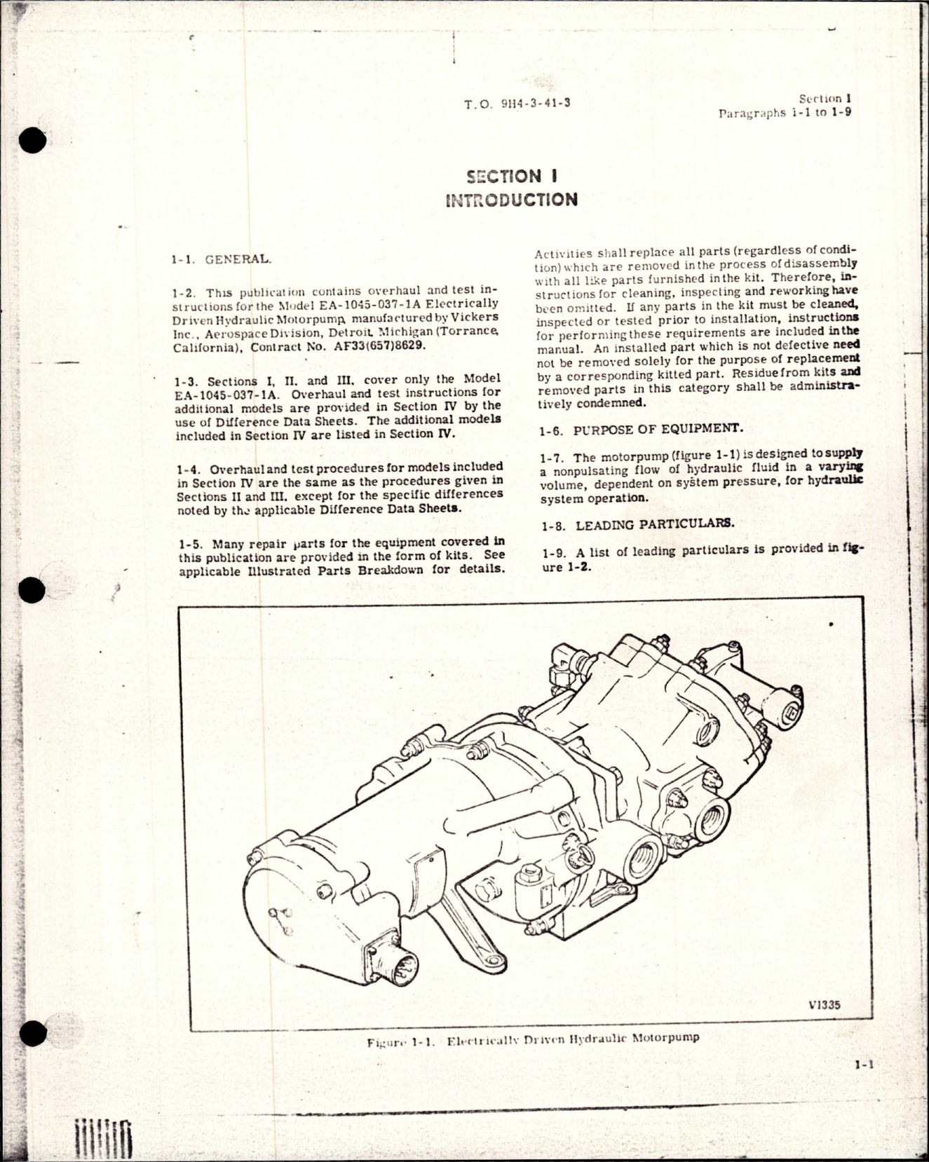 Sample page 5 from AirCorps Library document: Overhaul Instructions for Electrically Driven Hydraulic Motorpump - Change No. 8 