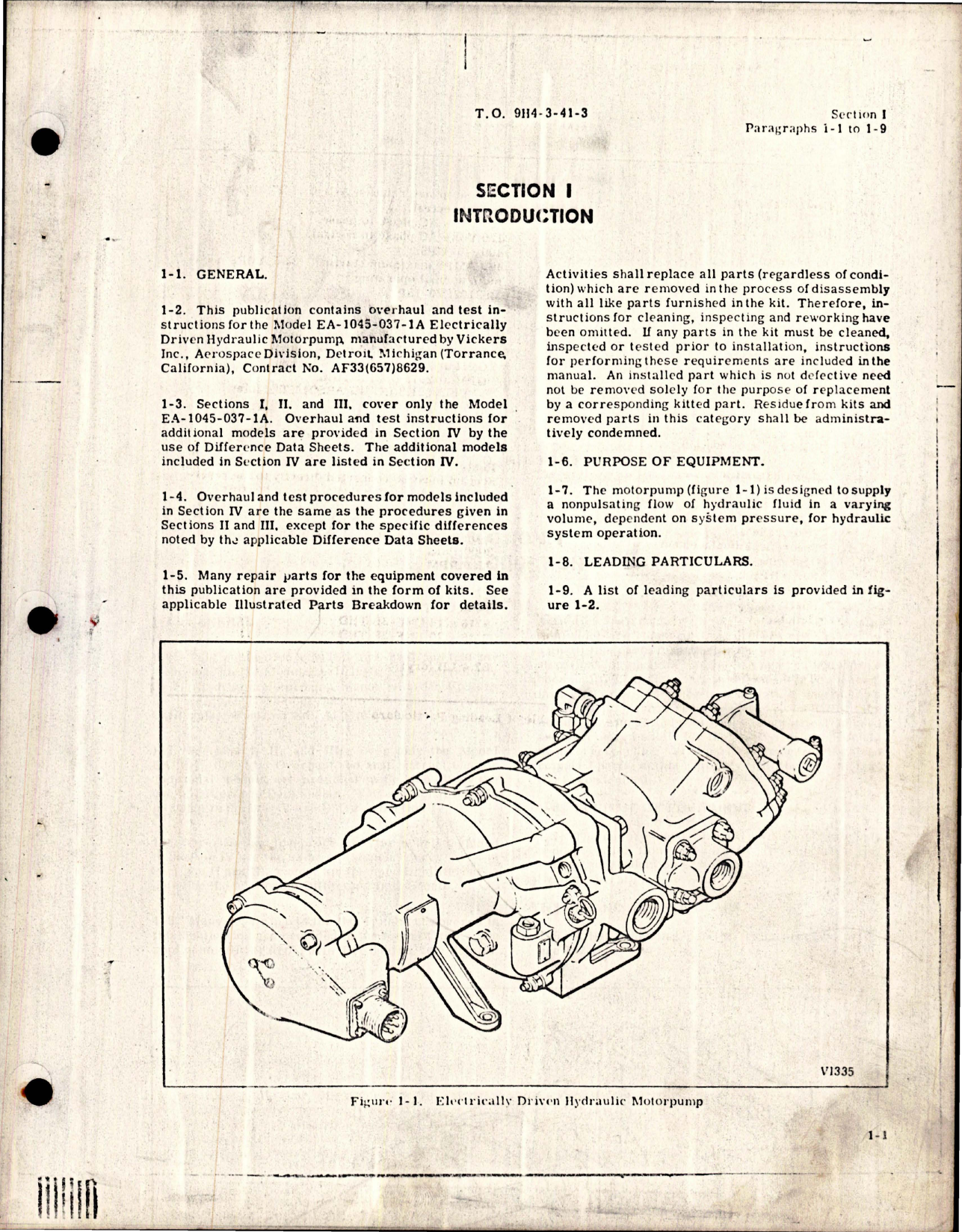 Sample page 5 from AirCorps Library document: Overhaul Instructions for Electrically Driven Hydraulic Motorpump - Change No. 3 