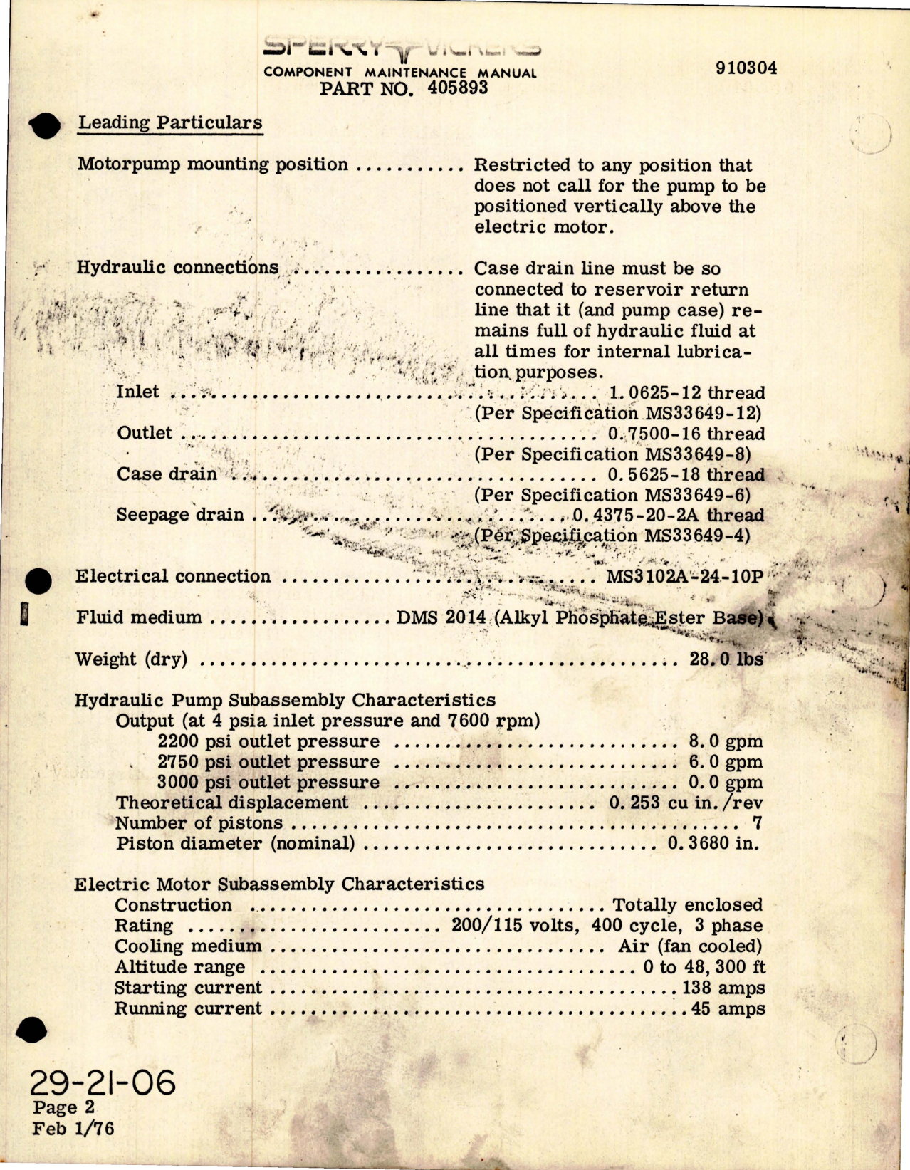 Sample page 7 from AirCorps Library document: Component Maintenance Manuals for Hydraulic Motorpump - Parts 405893 and 414470 