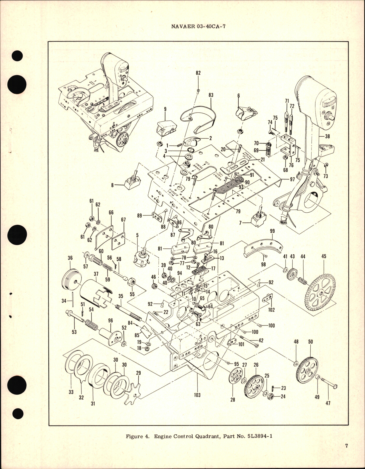 Sample page 7 from AirCorps Library document: Overhaul Instructions with Parts Breakdown for Engine Control Quadrant 