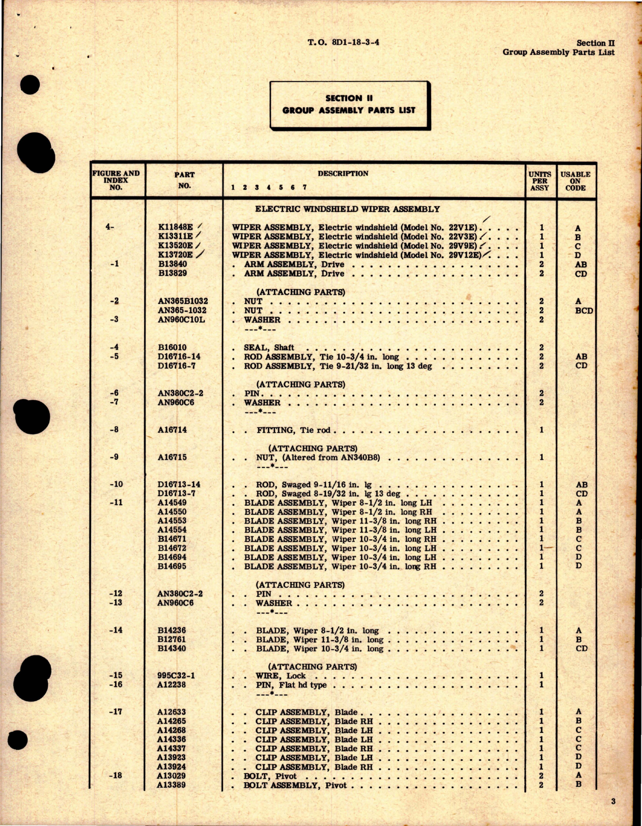 Sample page 9 from AirCorps Library document: Illustrated Parts Breakdown for Electric Windshield Wiper Assembly