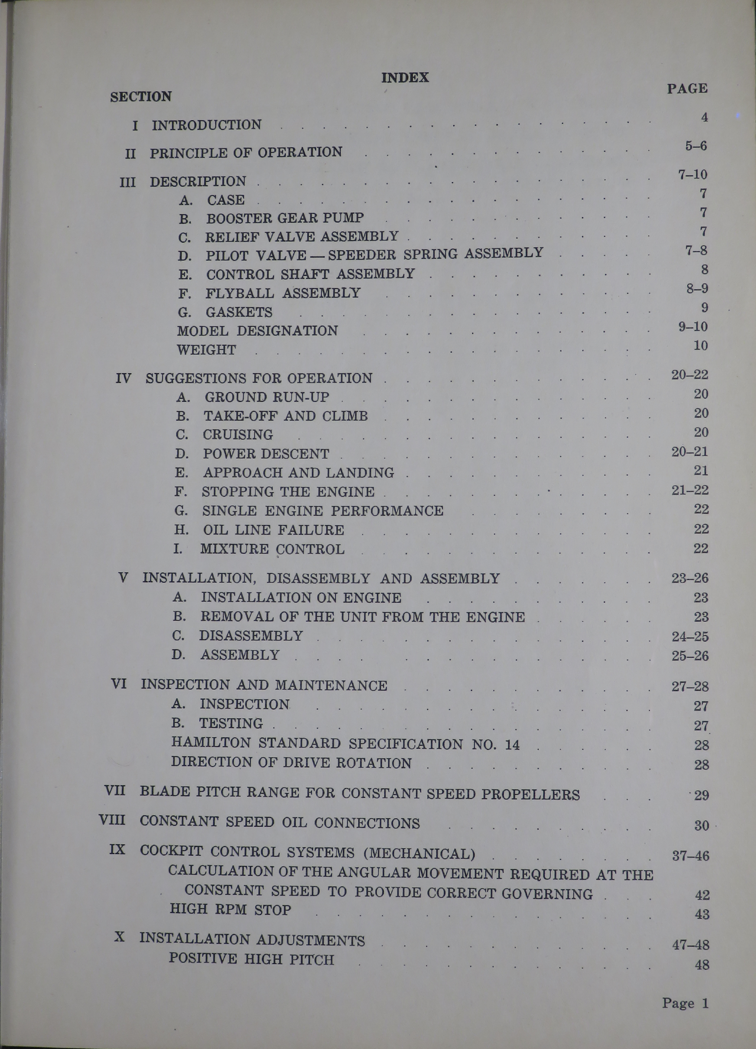 Sample page 5 from AirCorps Library document: Installation, Operation, & Maintenance Inst for Constant Speed Control