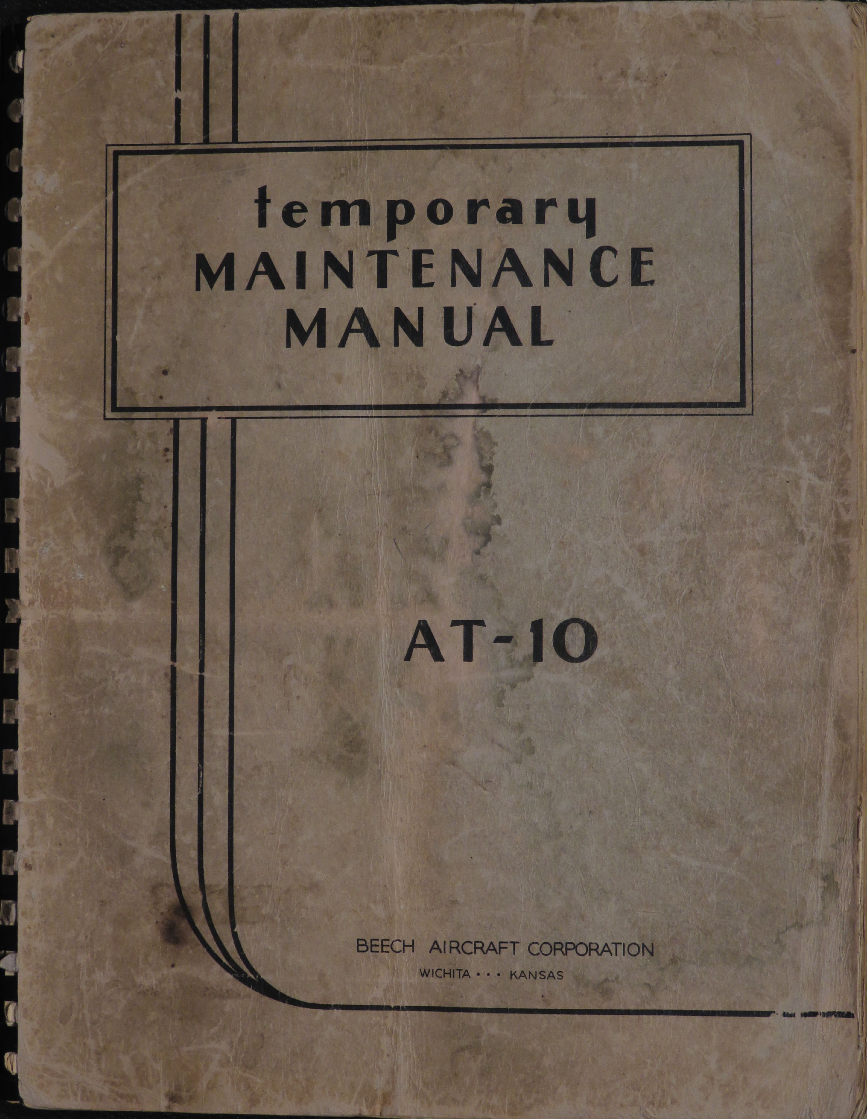 Sample page 1 from AirCorps Library document: Preliminary Handbook of Service Instructions for AT-10
