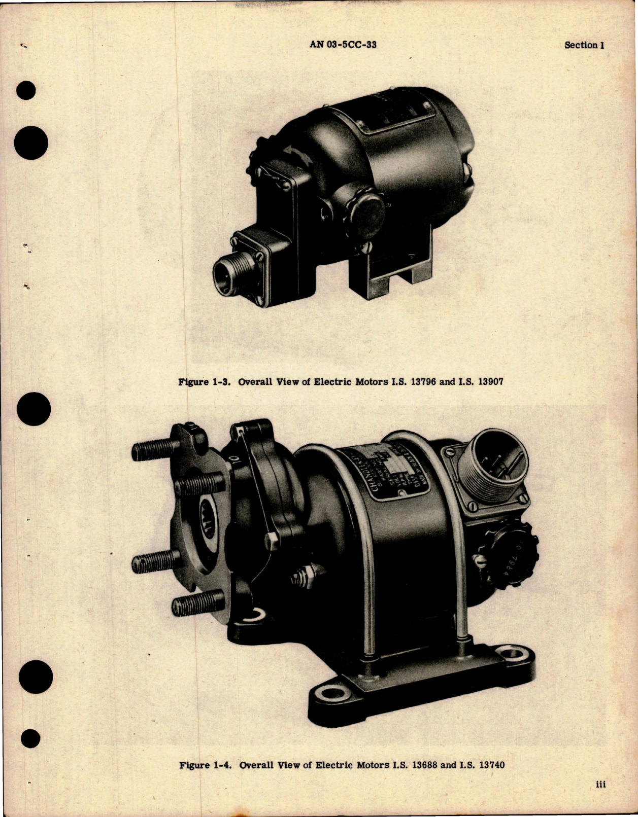 Sample page 7 from AirCorps Library document: Operation, Service, and Overhaul with Parts Catalog for Electric Motors 