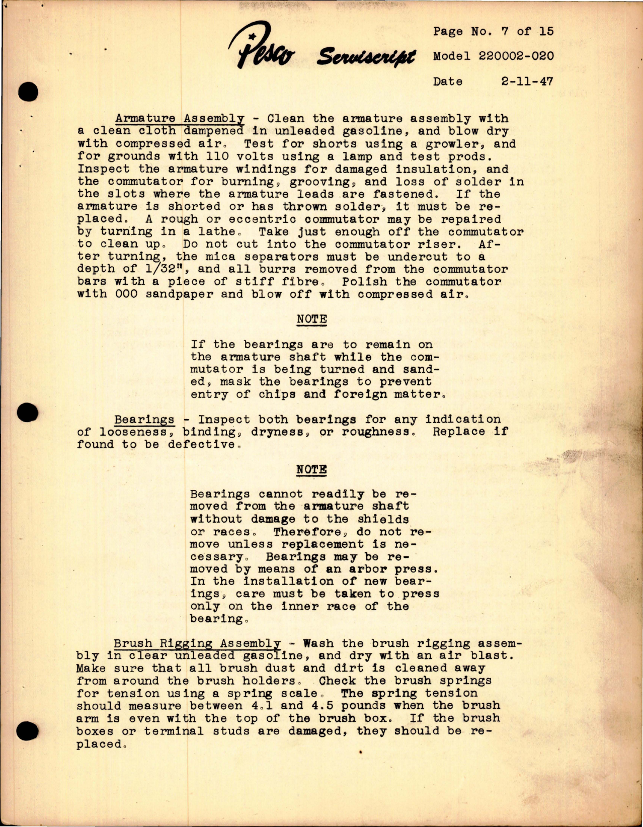 Sample page 7 from AirCorps Library document: Installation Manual for Fan Cooled Ventilated Motor - Model 220002-020 