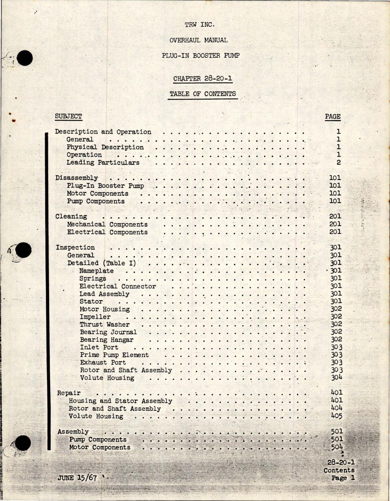 Sample page 7 from AirCorps Library document: Overhaul Instructions with Illustrated Parts Catalog for Plug In Booster Pump - 258000-3 and 258000-5