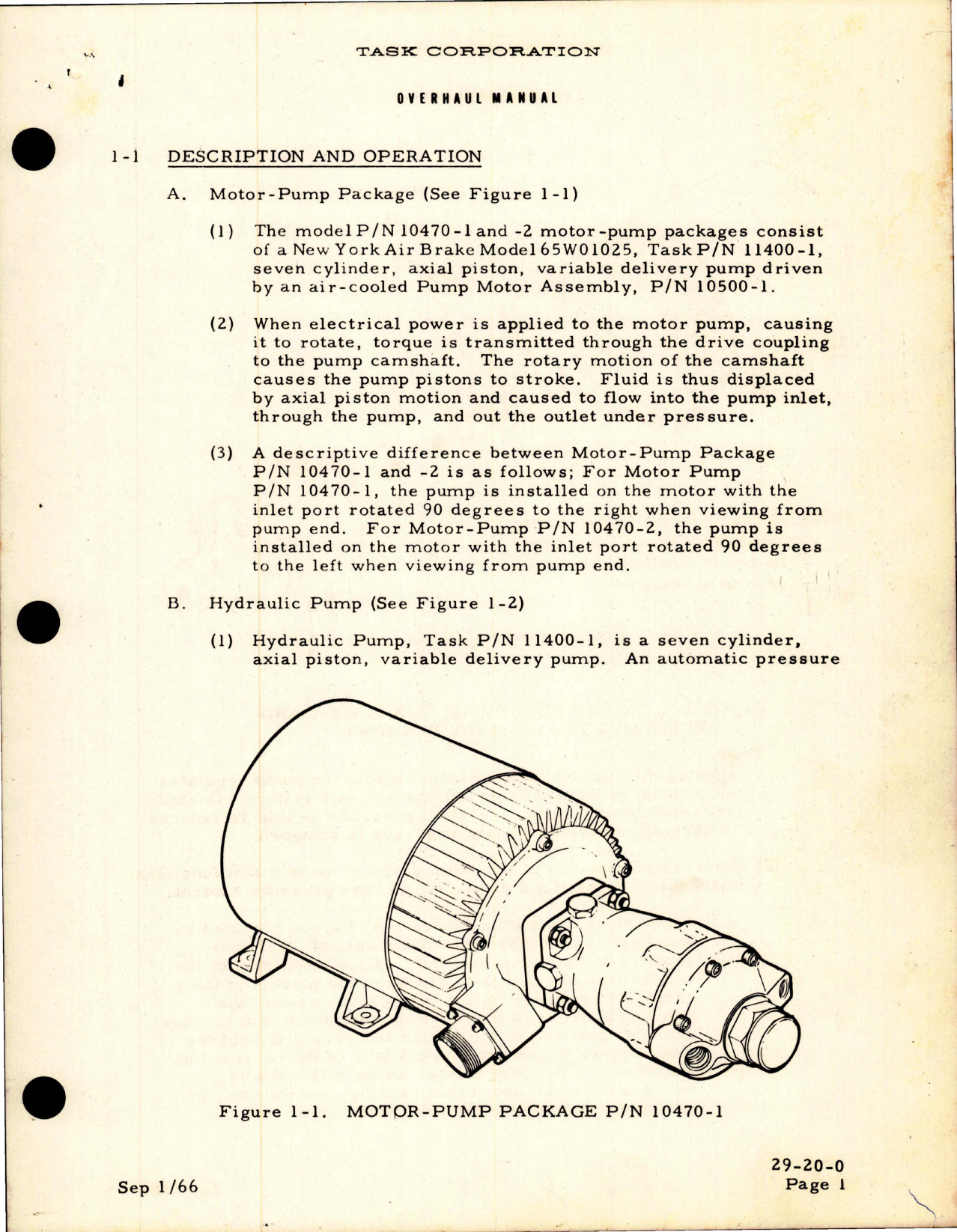 Sample page 5 from AirCorps Library document: Overhaul Manual for Motor Pump Package - Parts 10470-1 and 10470-2 