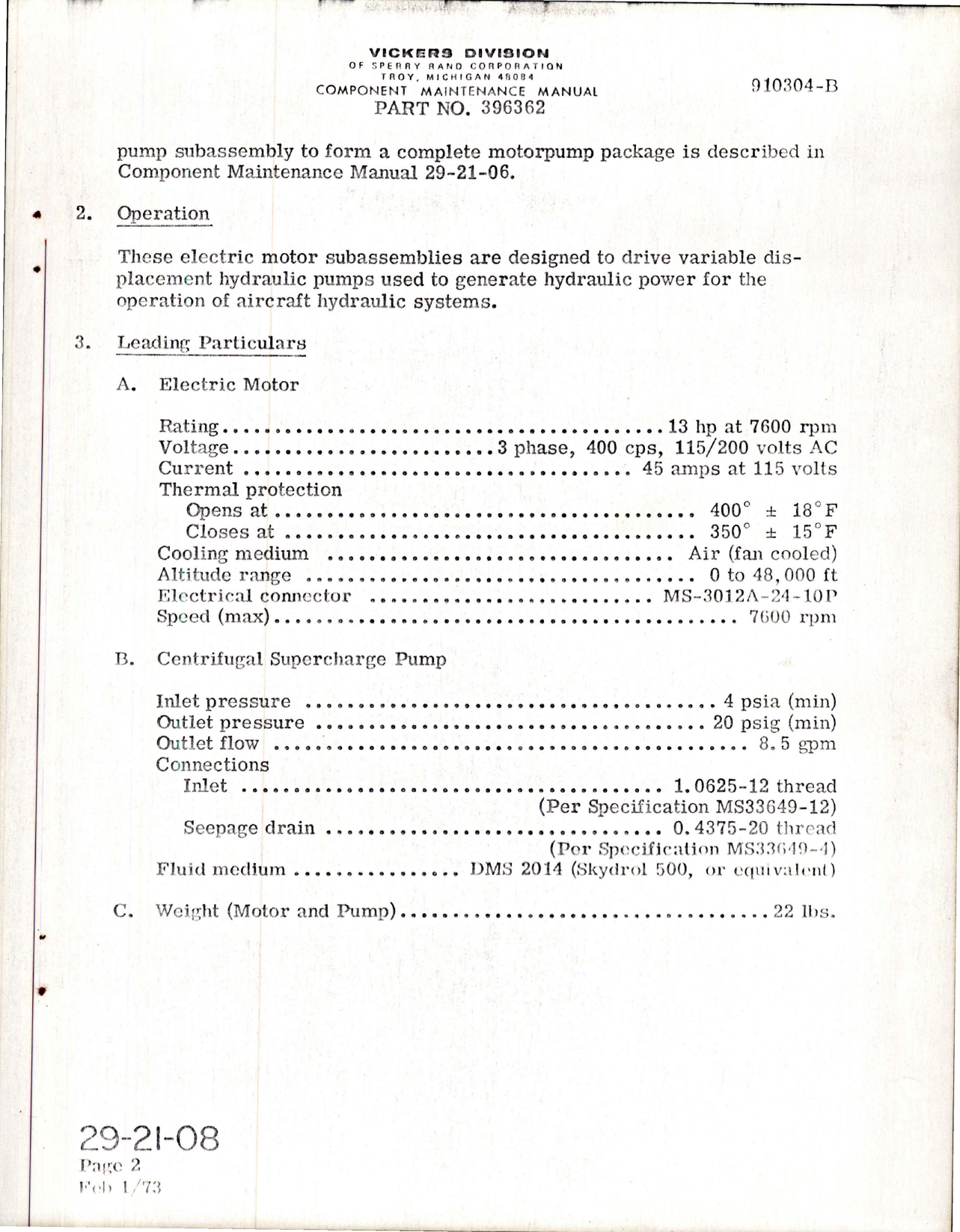 Sample page 9 from AirCorps Library document: Component Maintenance Manual for Electric Motor - Part 396362 