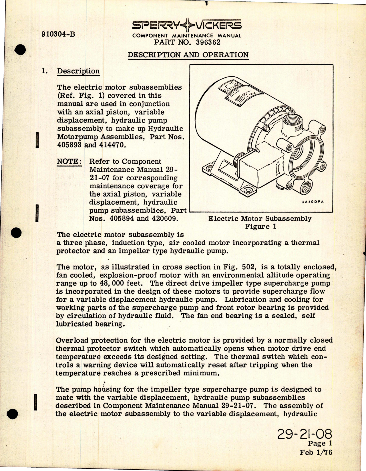 Sample page 9 from AirCorps Library document: Component Maintenance Manual for Electric Motor - Part 396362 and 414469 
