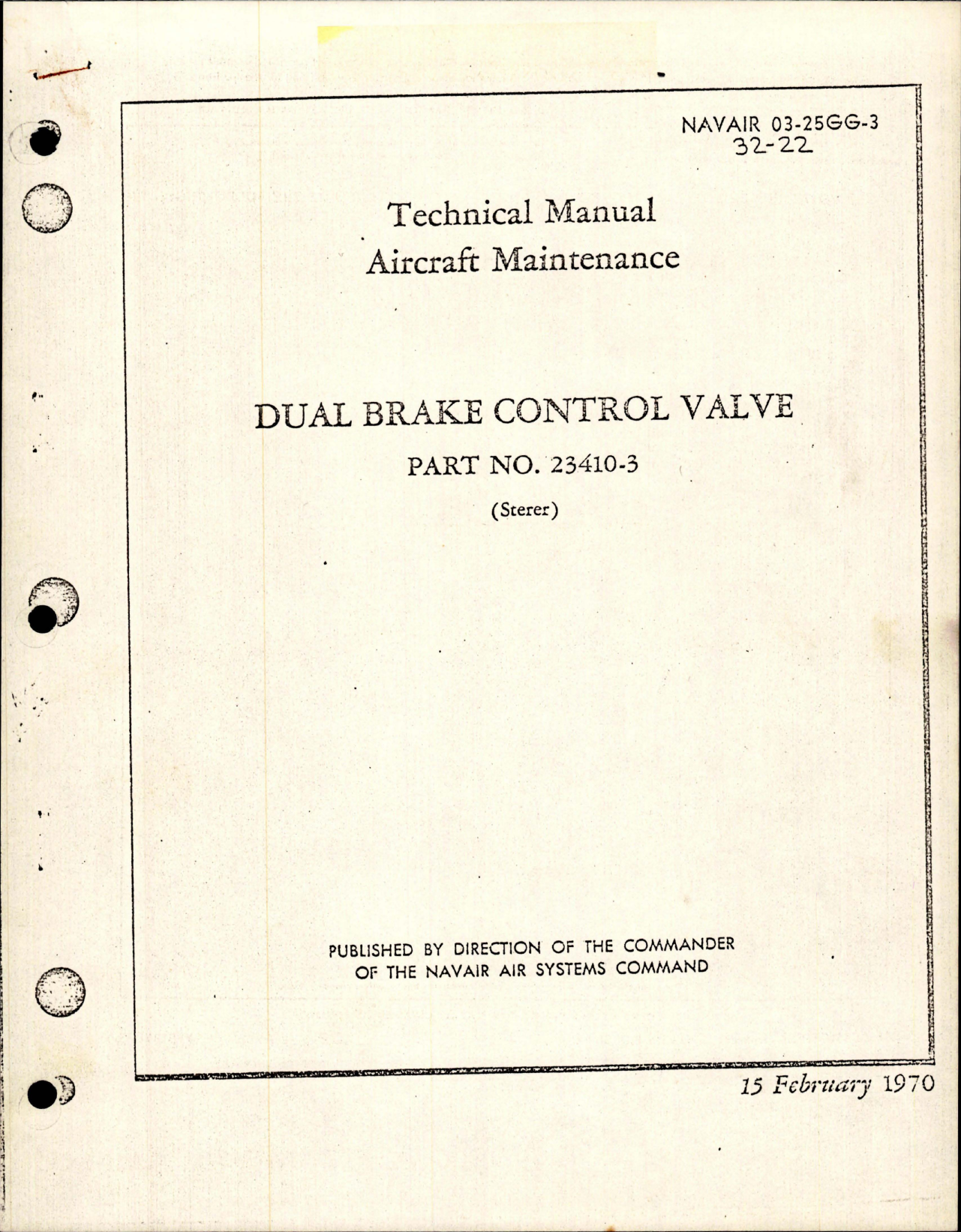 Sample page 1 from AirCorps Library document: Maintenance for Dual Brake Control Valve - Part 23410-3 