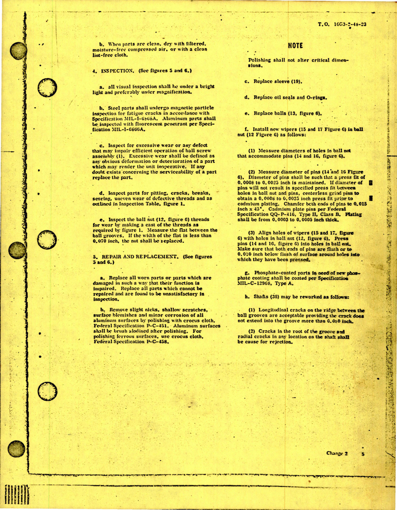 Sample page 7 from AirCorps Library document: Overhaul with Parts Breakdown for Main Landing Gear Ball Screw Assembly - Part 1650E412 - Change No. 2 