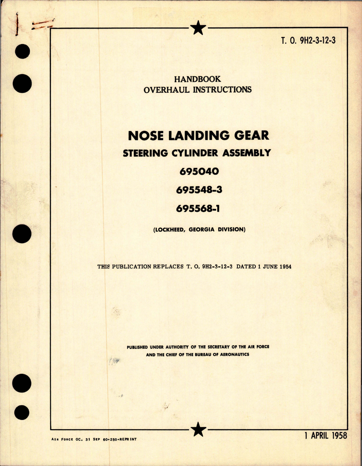 Sample page 1 from AirCorps Library document: Overhaul Instructions for Nose Landing Gear Steering Cylinder Assembly