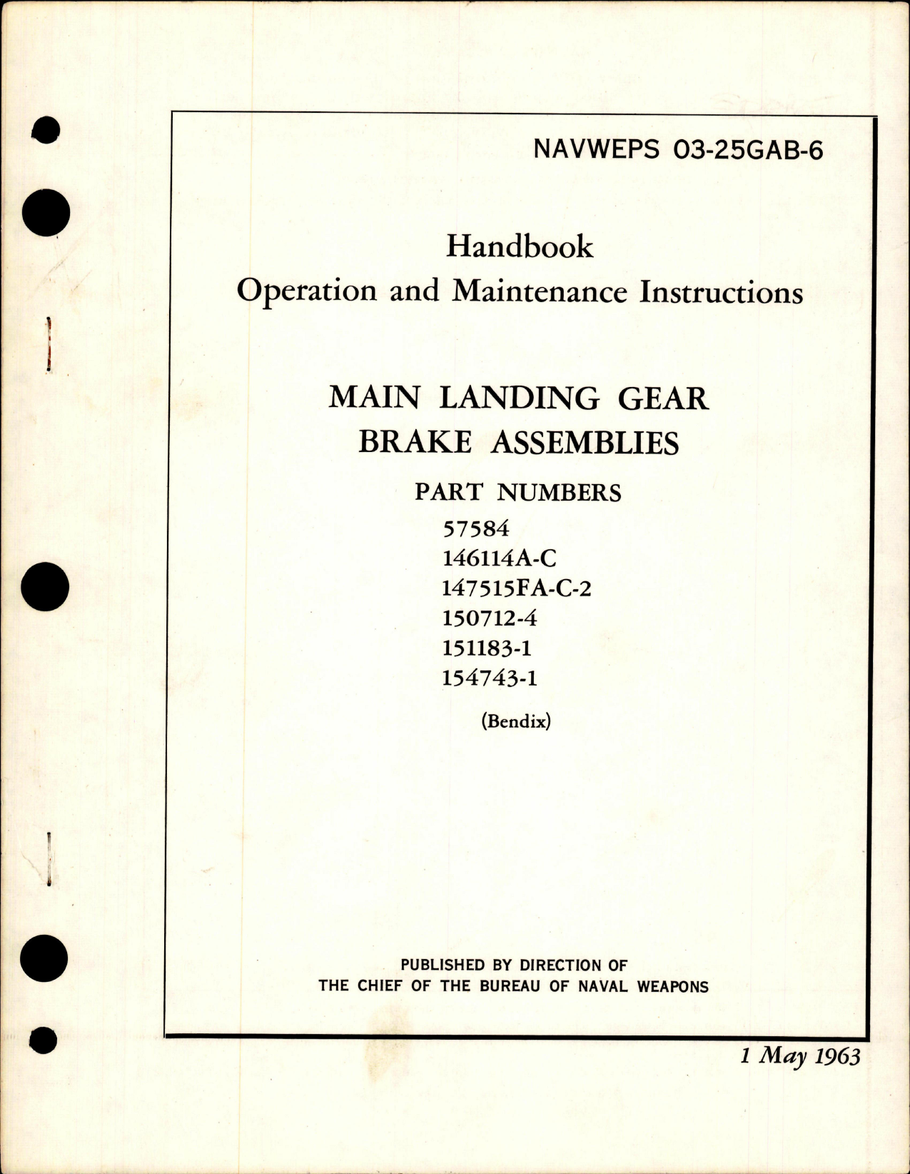 Sample page 1 from AirCorps Library document: Operation and Maintenance for Main Landing Gear Brake Assemblies