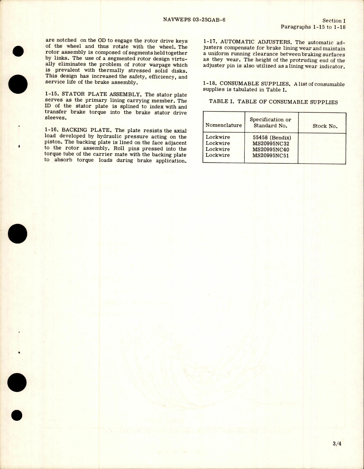 Sample page 7 from AirCorps Library document: Operation and Maintenance for Main Landing Gear Brake Assemblies