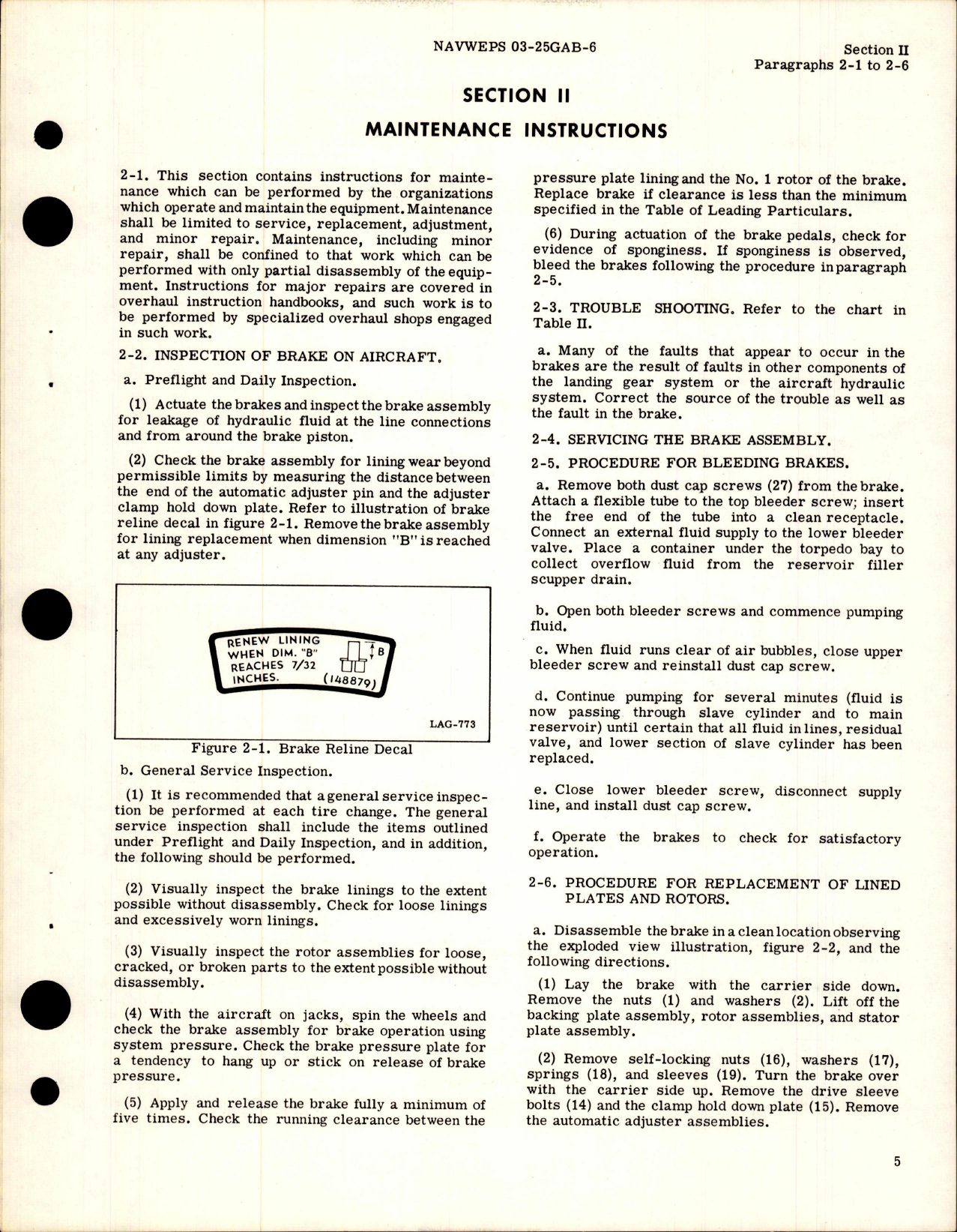 Sample page 9 from AirCorps Library document: Operation and Maintenance for Main Landing Gear Brake Assemblies