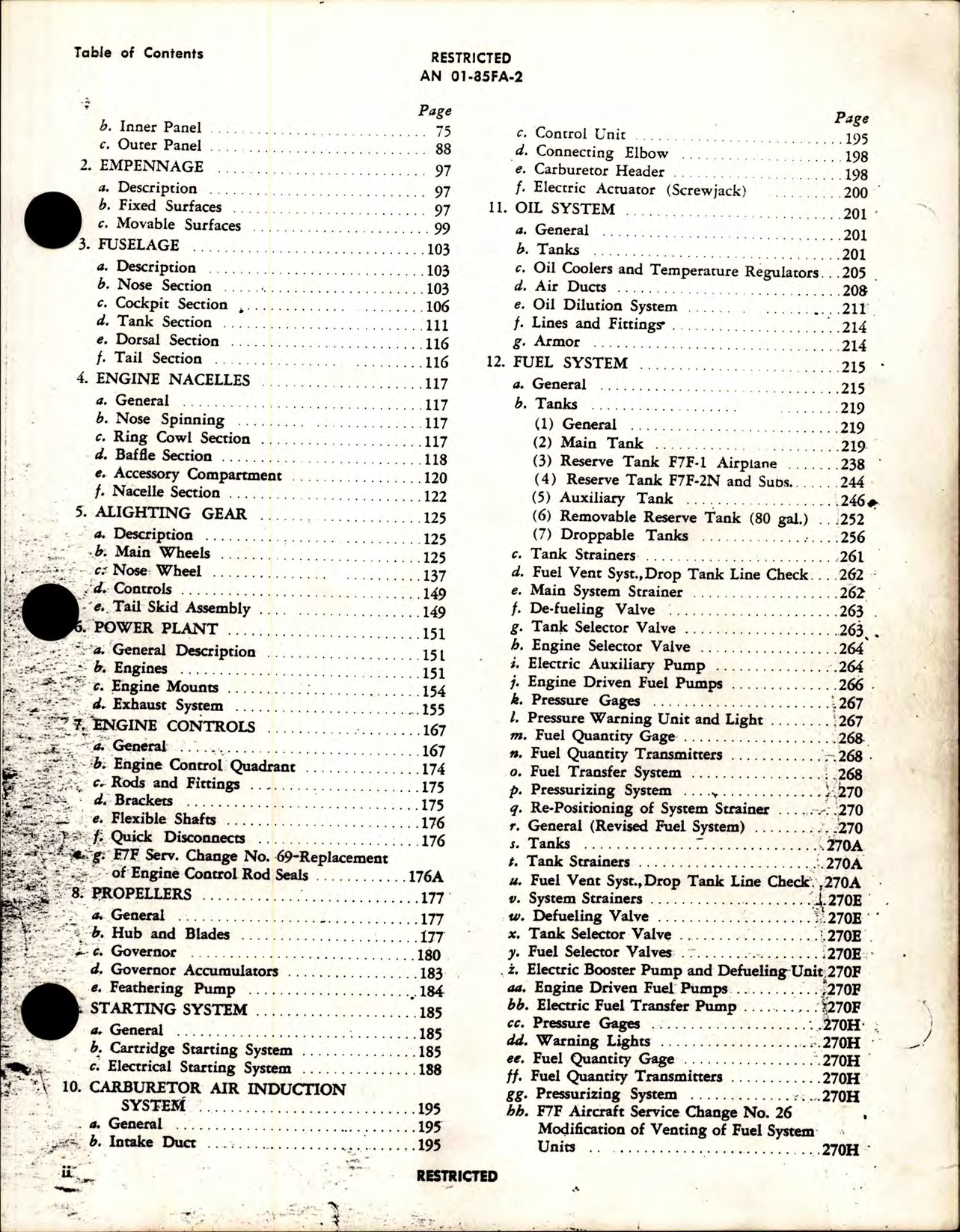 Sample page 7 from AirCorps Library document: Erection and Maintenance for F7F-1N, F7F-2N, F7F-3, F7F-3N, F7F-4N, and F7F-3P