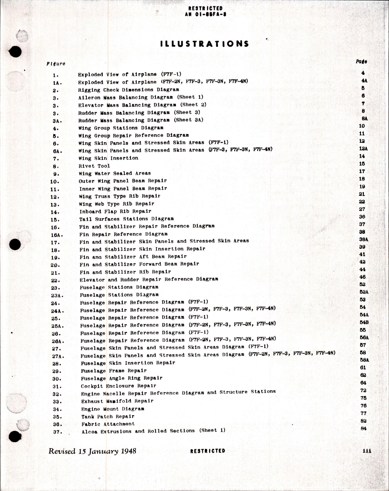 Sample page 5 from AirCorps Library document: Structural Repair Instructions for F7F-1N, F7F-2N, F7F-3, F7F-3N, and F7F-4N