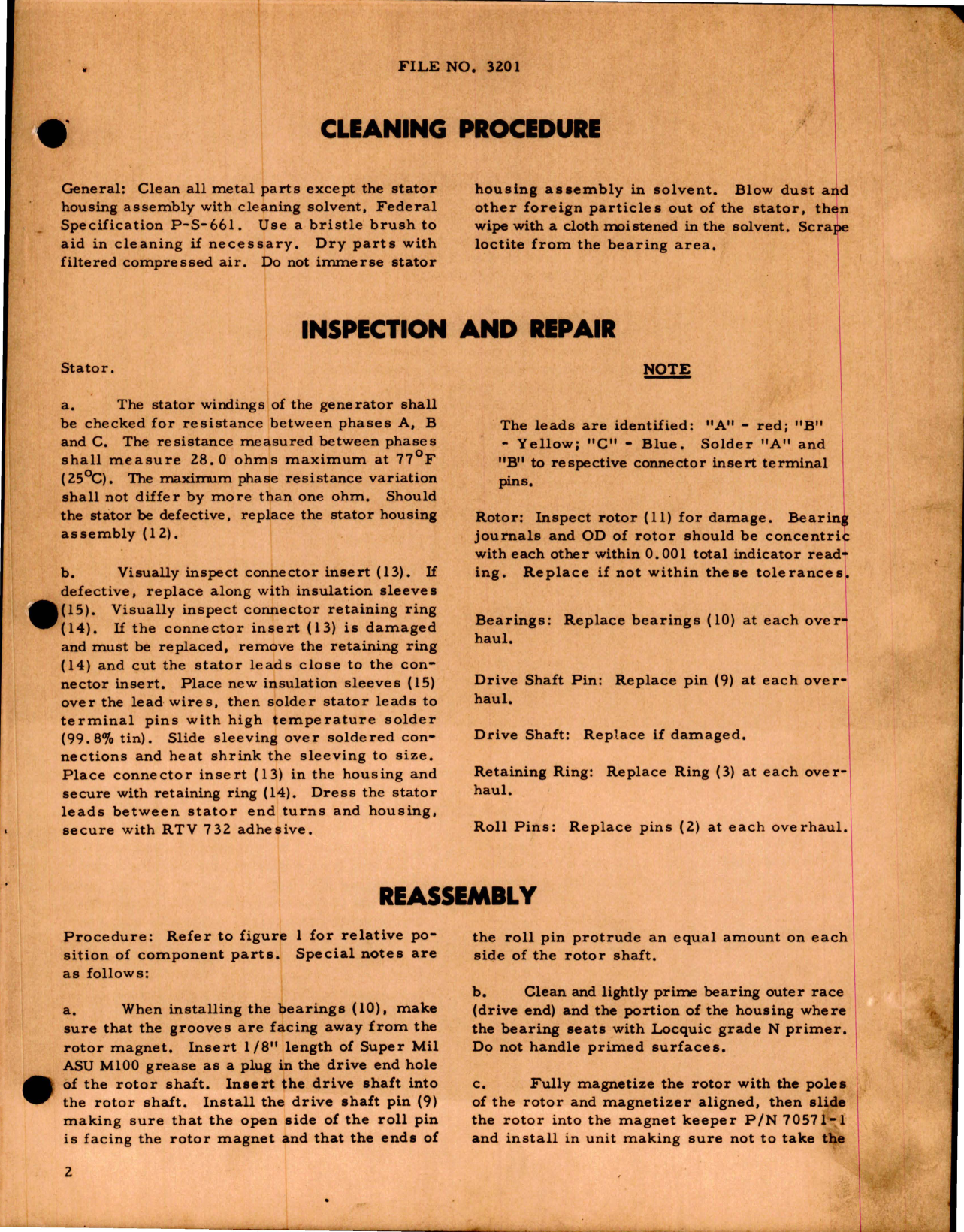 Sample page 5 from AirCorps Library document: Overhaul Instructions with Parts for Tachometer Generator - Model 32005-005