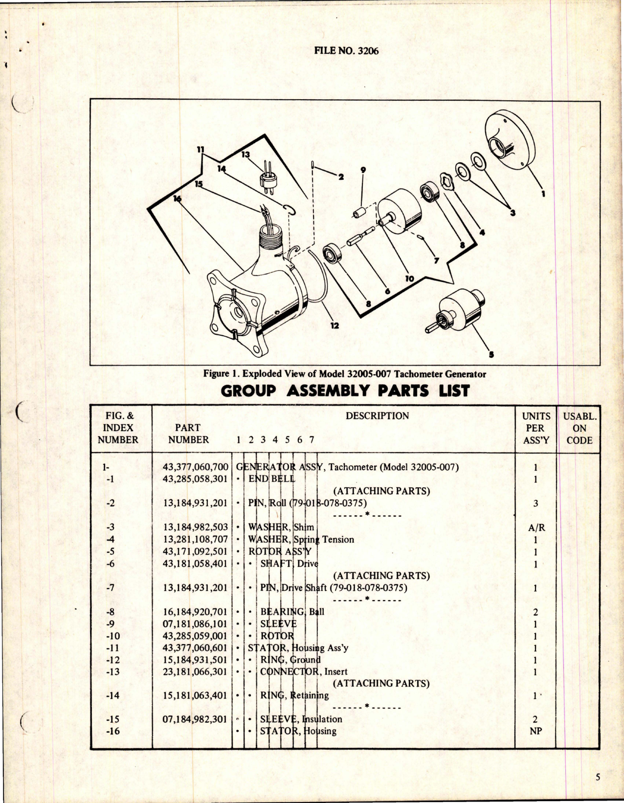 Sample page 7 from AirCorps Library document: Overhaul Instructions with Parts -  for Tachometer Generator - Amendment 1 - Models 32005-007 and 32005-008 