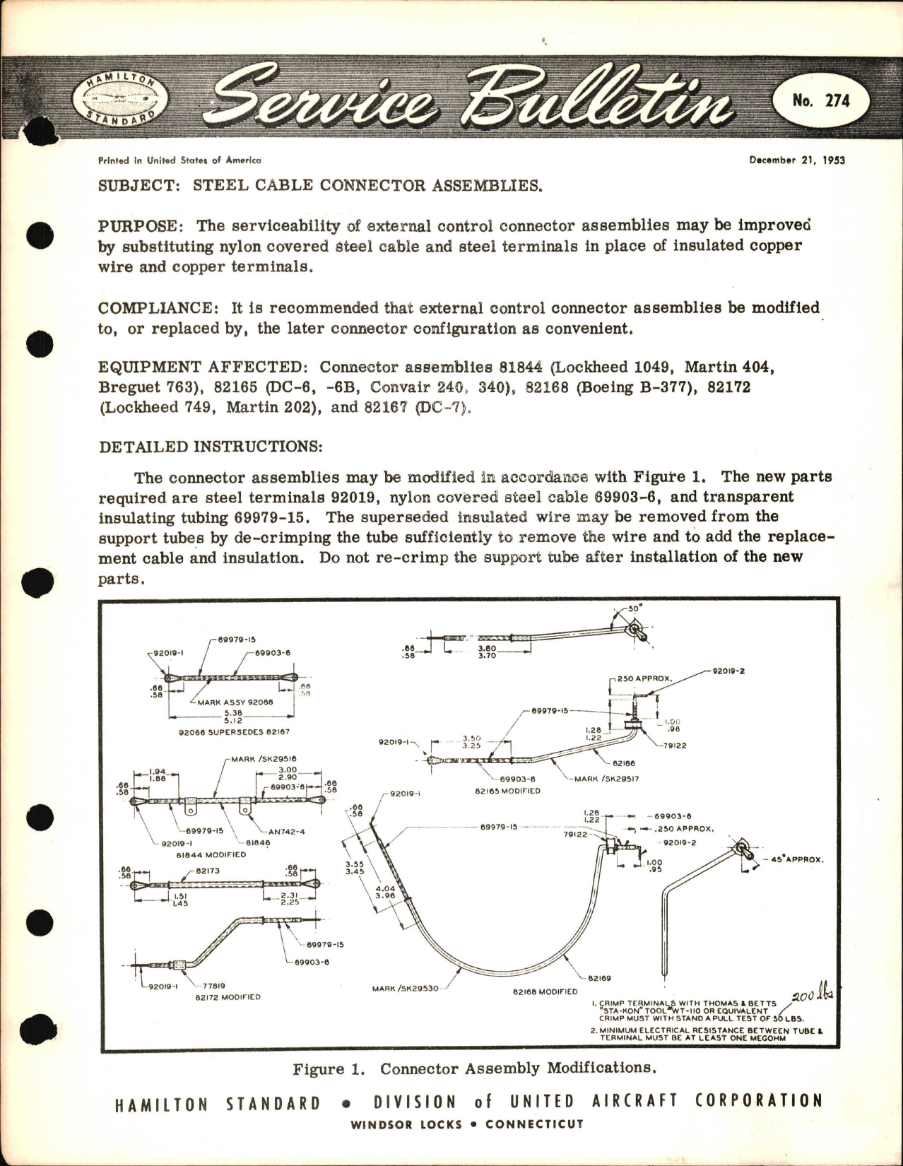 Sample page 1 from AirCorps Library document: Steel Cable Connector Assemblies