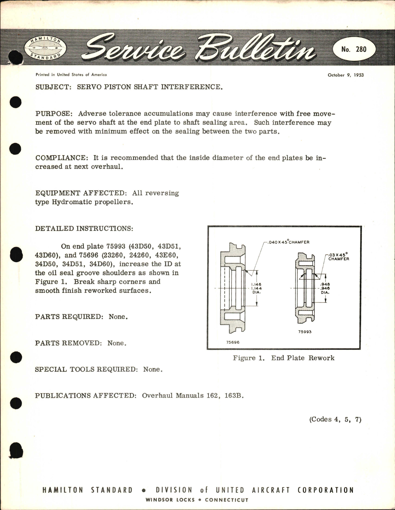 Sample page 1 from AirCorps Library document: Servo Piston Shaft Interference