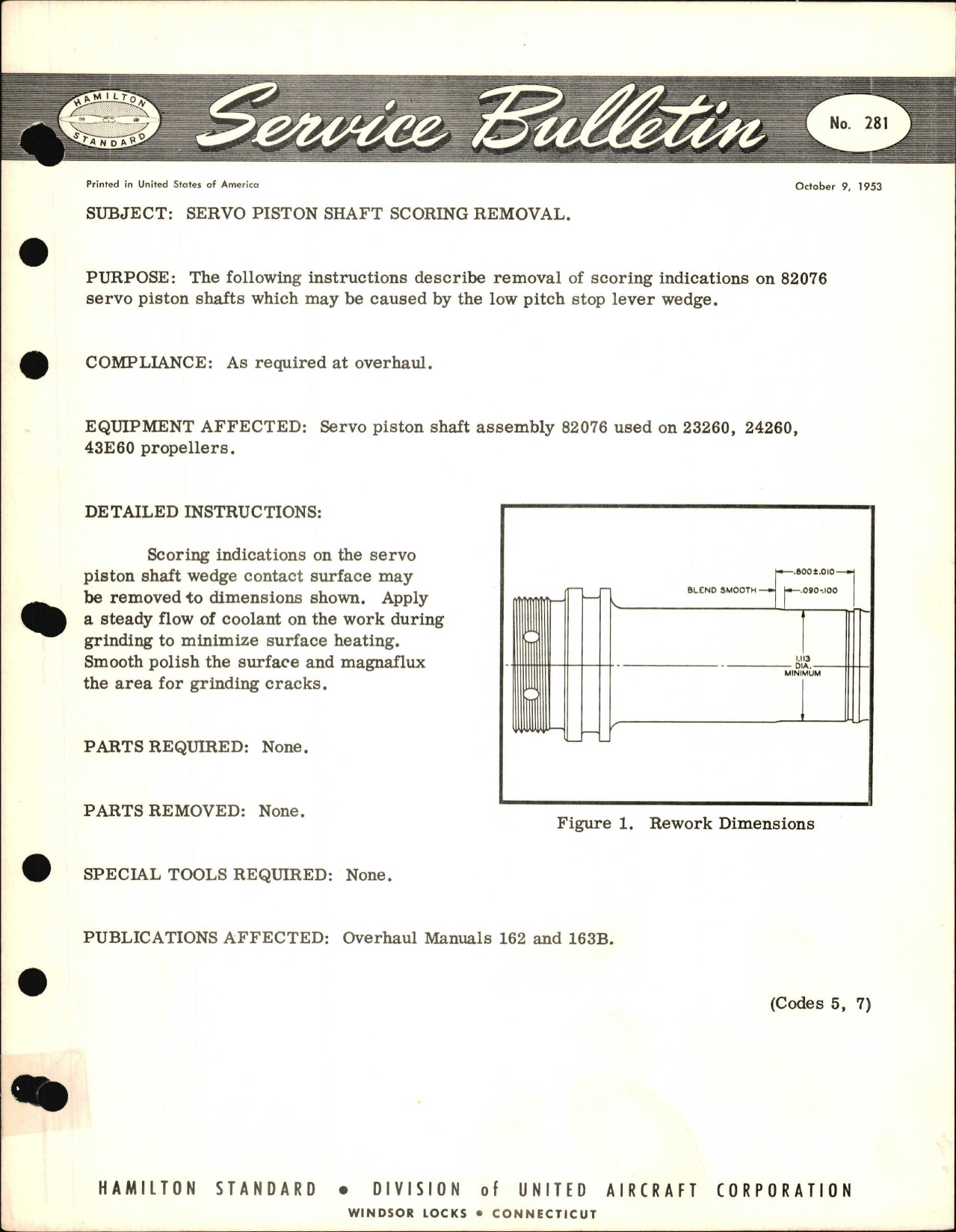 Sample page 1 from AirCorps Library document: Servo Piston Shaft Scoring Removal