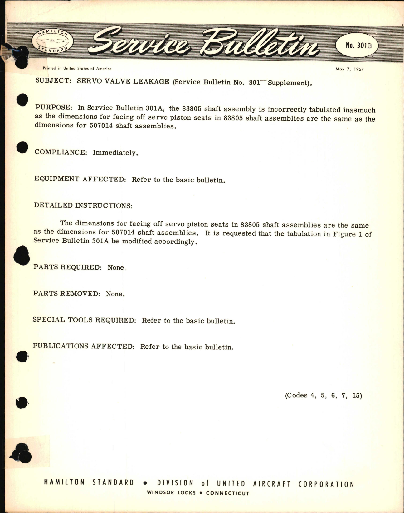 Sample page 1 from AirCorps Library document: Servo Valve Leakage