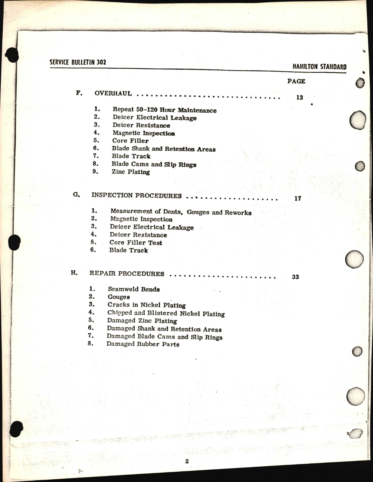 Sample page 2 from AirCorps Library document: Maintenance of Steel Blades