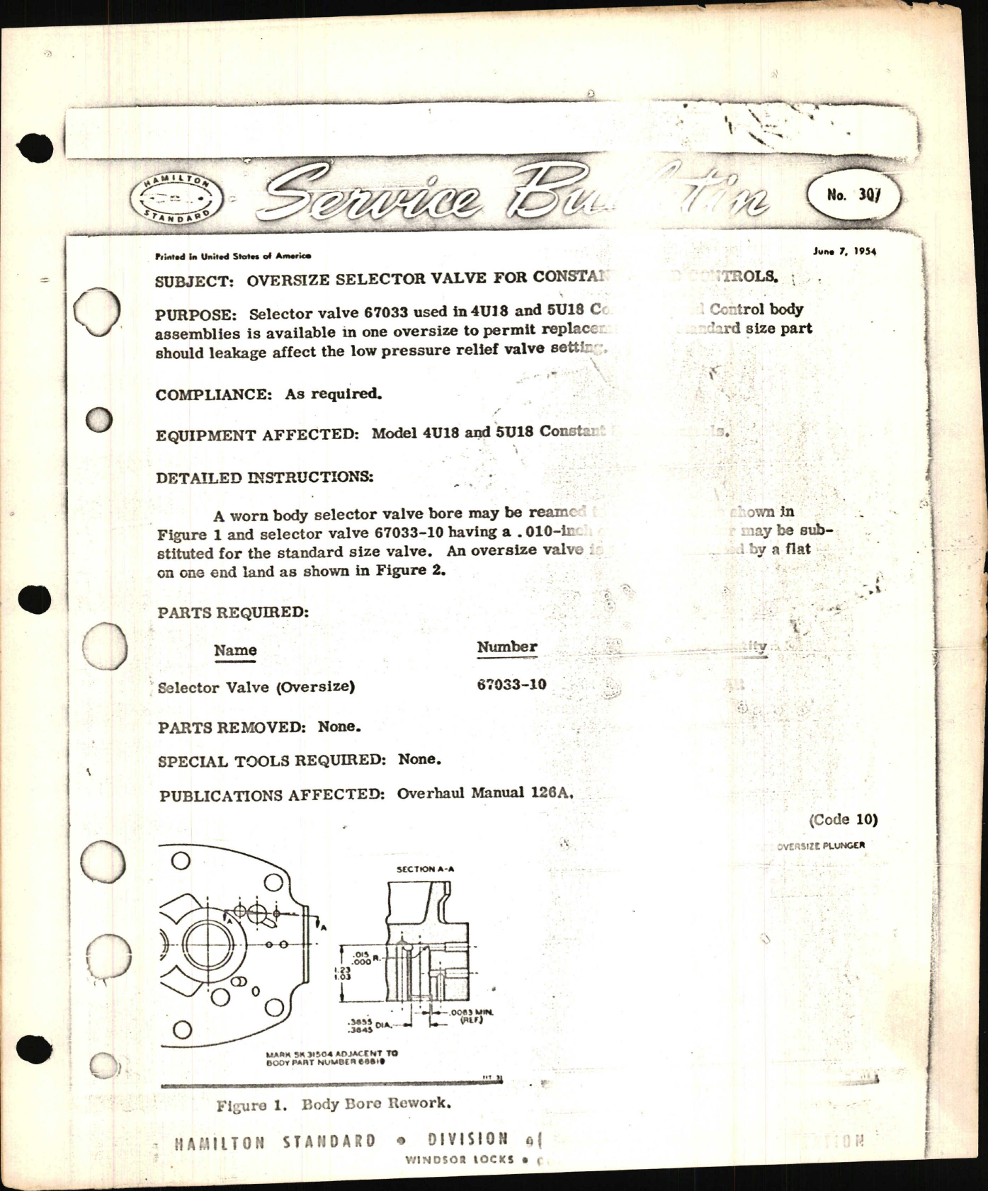 Sample page 1 from AirCorps Library document: Oversize Selector Valve for Constant Speed Controls