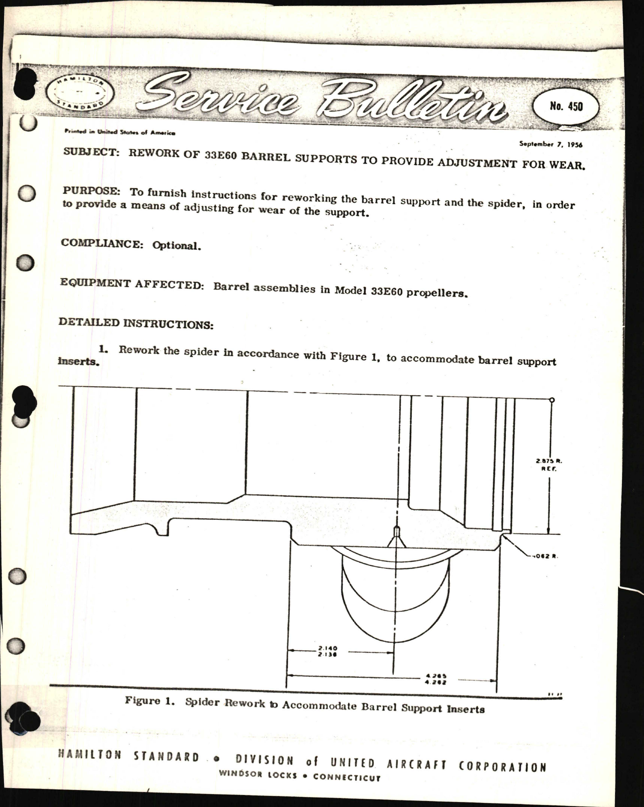 Sample page 1 from AirCorps Library document: Rework of 33E60 Barrel Supports to Provide Adjustment for Wear