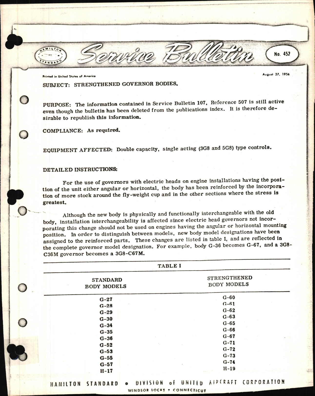 Sample page 1 from AirCorps Library document: Strengthened Governor Bodies