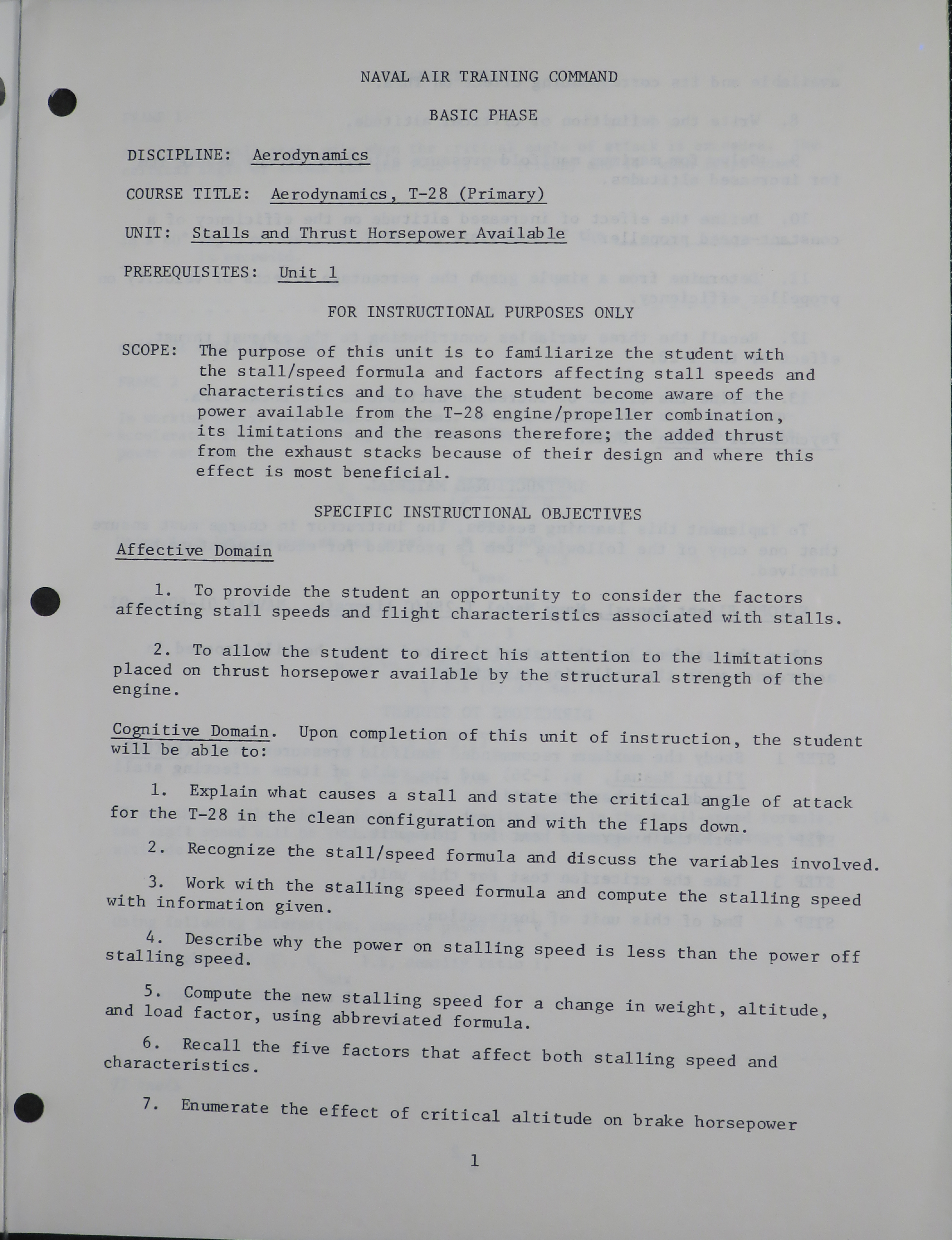 Sample page 5 from AirCorps Library document: Stalls and Thrust Horsepower Available