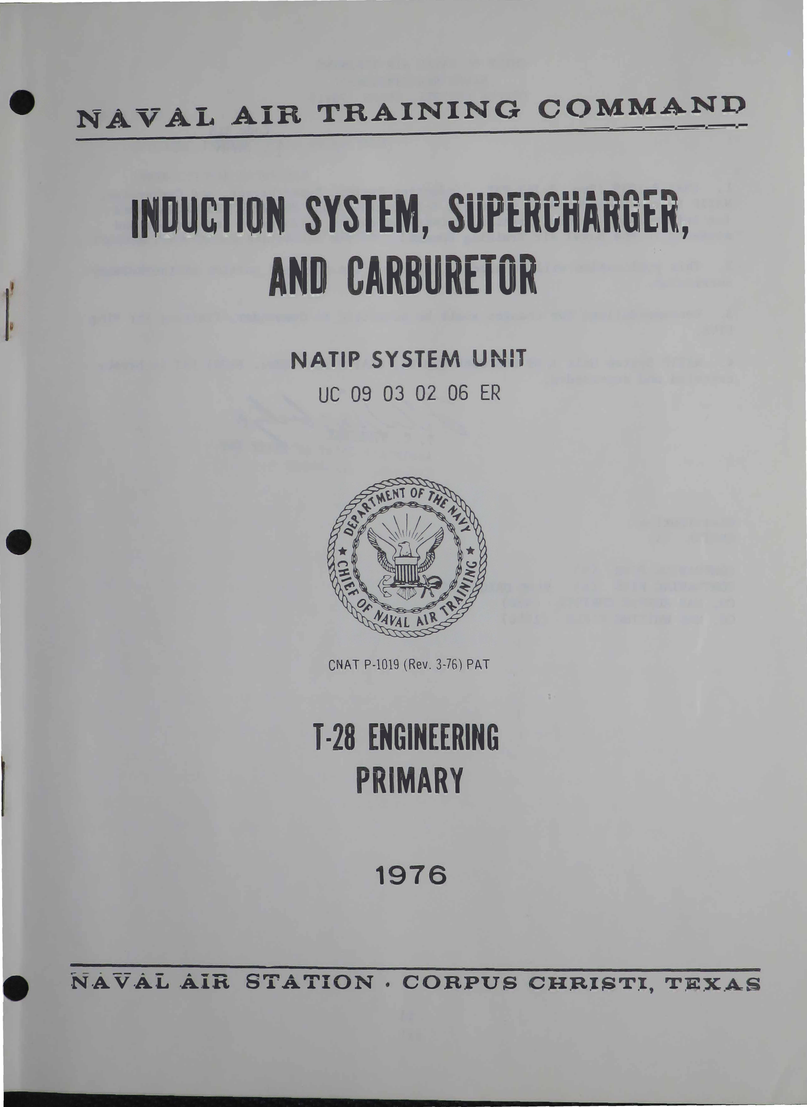 Sample page 1 from AirCorps Library document: Induction System, Supercharger, and Carburetor