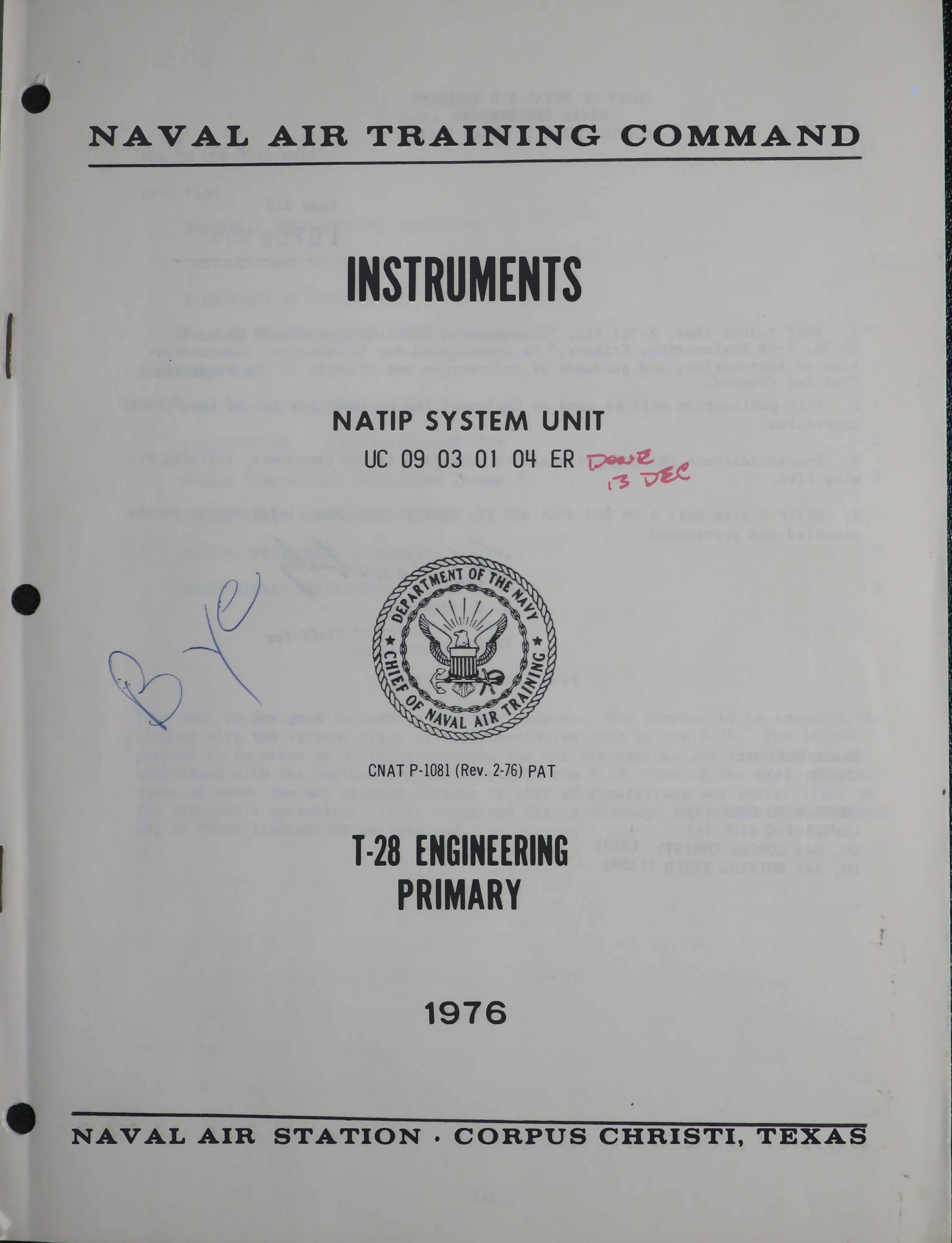 Sample page 1 from AirCorps Library document: Instruments