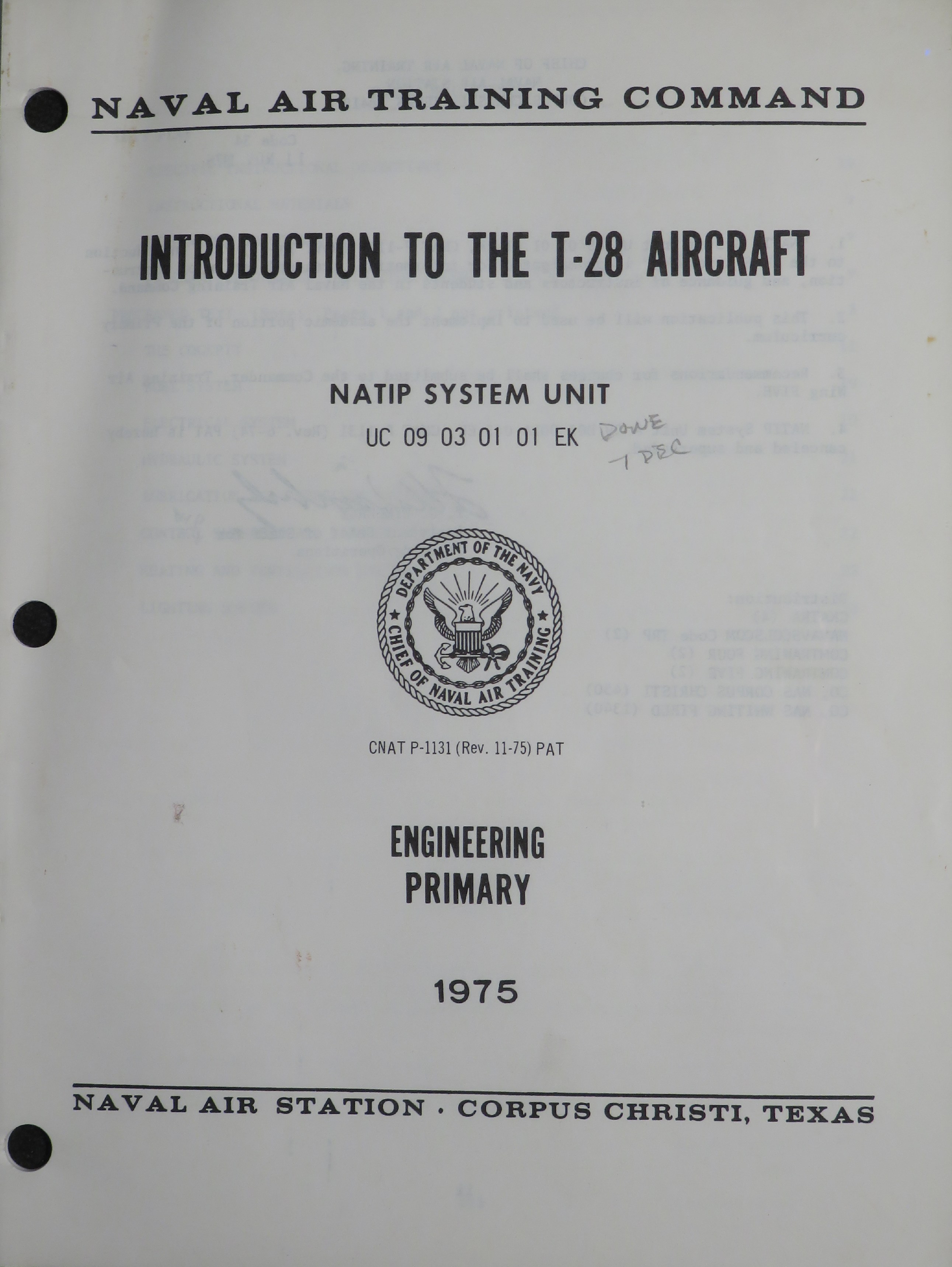 Sample page 1 from AirCorps Library document: Introduction to the T-28 Aircraft