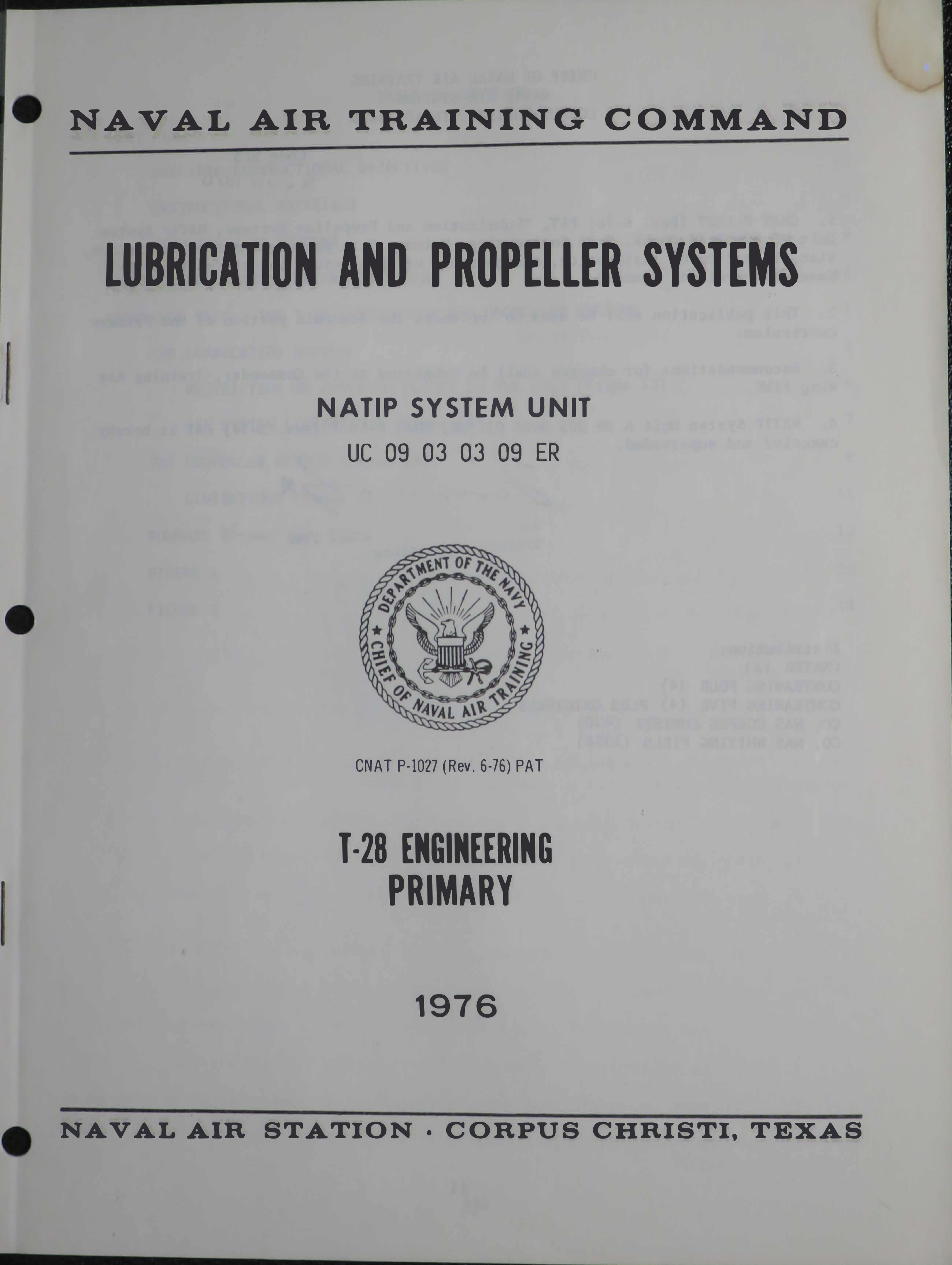 Sample page 1 from AirCorps Library document: Lubrication and Propeller Systems