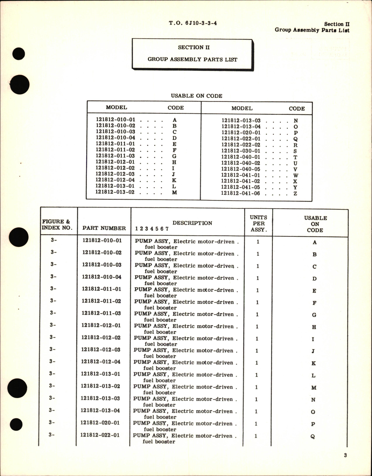 Sample page 7 from AirCorps Library document: Illustrated Parts Breakdown for Motor-Driven Fuel Booster Pump Model 121812 Series
