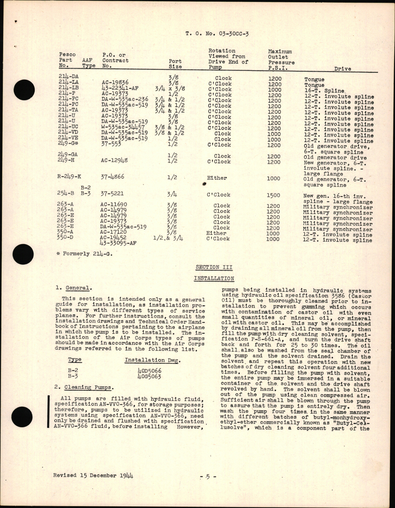 Sample page 9 from AirCorps Library document: Instructions with Parts Catalog for Hydraulic Pumps  Engine-Driven Gear Type