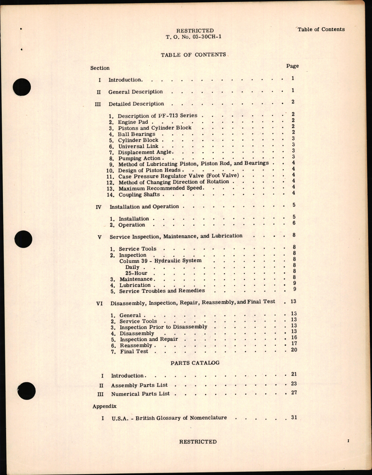 Sample page 5 from AirCorps Library document: Handbook of Instructions with Parts Catalog for Piston Type Pumps 