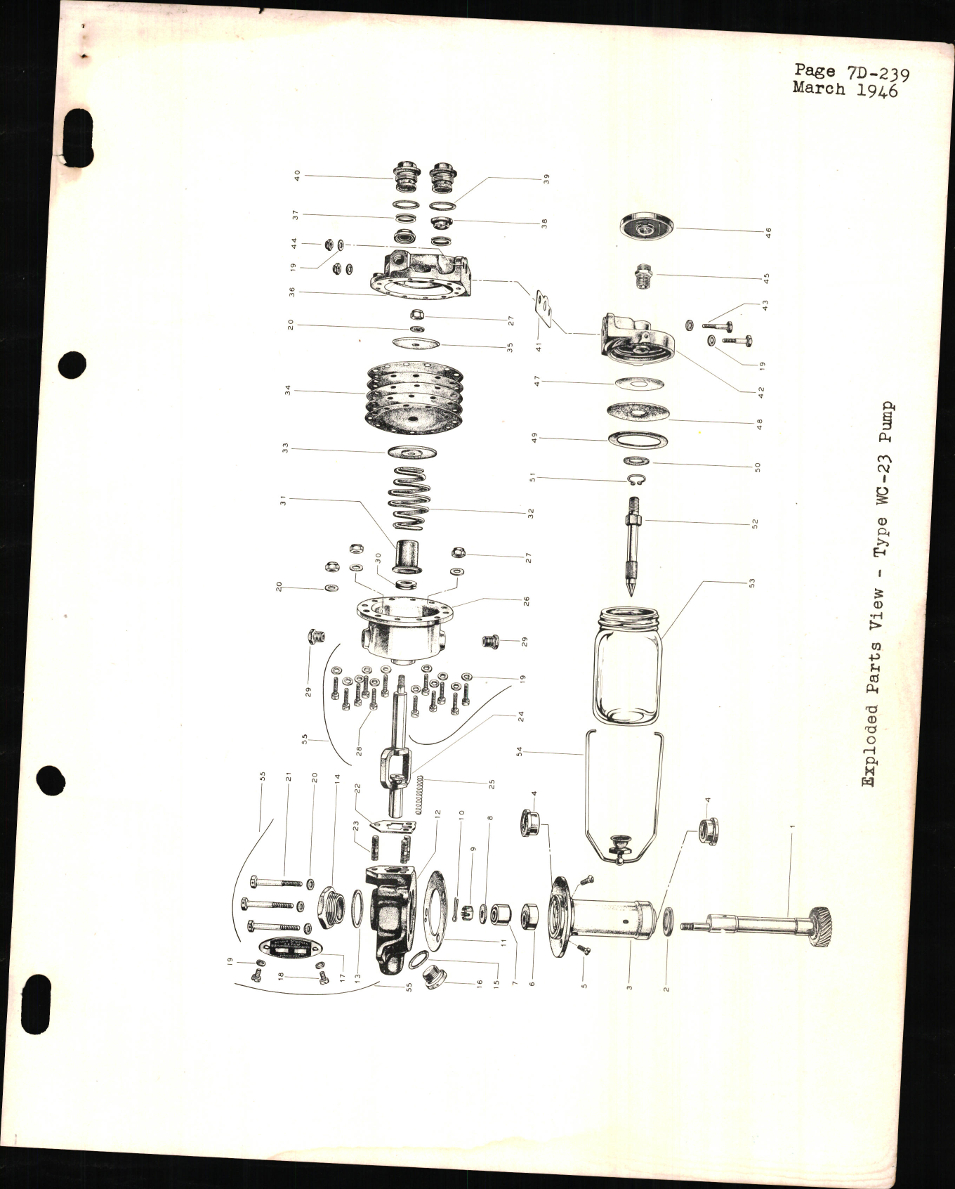 Sample page 5 from AirCorps Library document: Service Parts List for Bendix-Scintilla Diaphragm Type Dry Air Pump Types SA-1 and WC-23