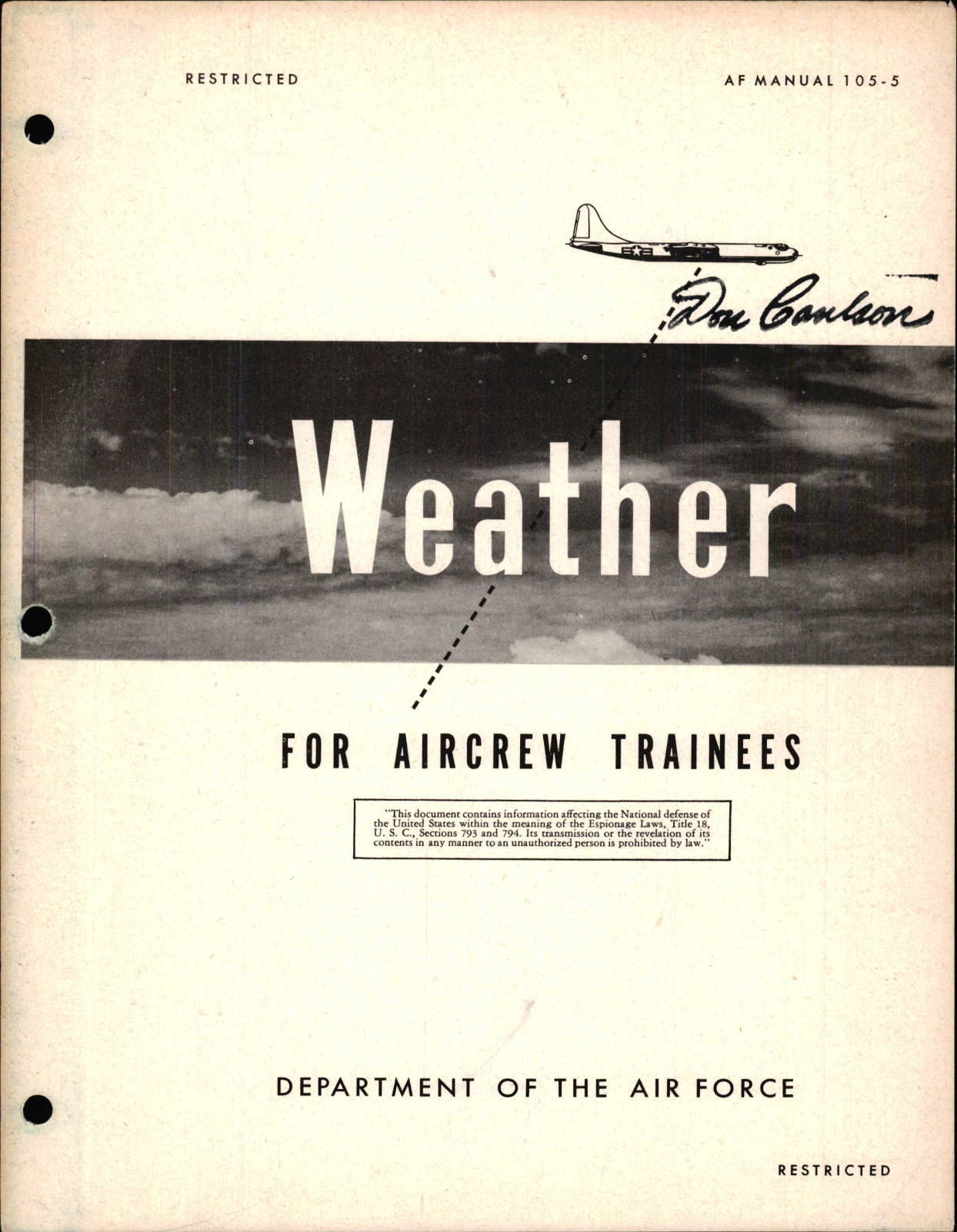 Sample page 1 from AirCorps Library document: Weather for Aircrew Trainees
