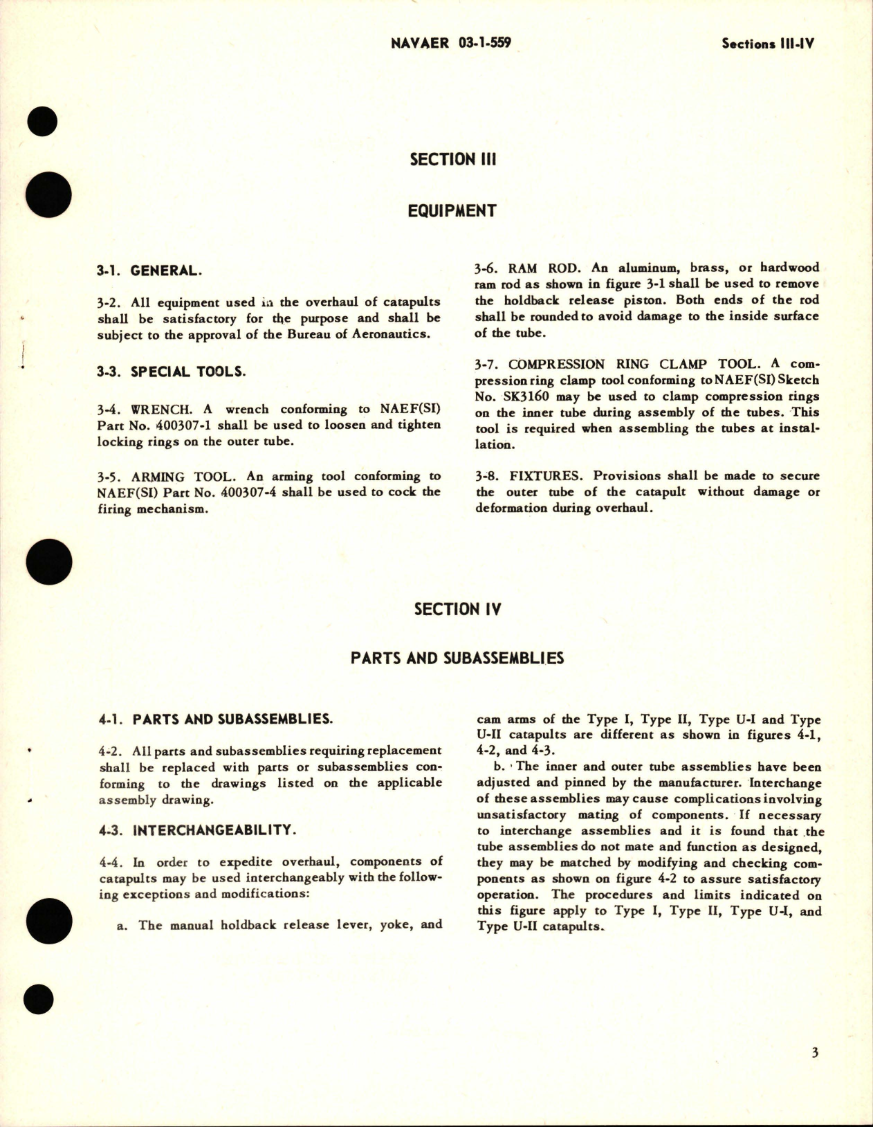 Sample page 7 from AirCorps Library document: Overhaul Instructions for Personnel Ejection Catapult - Types I, II, U-I, U-II - NAF602200-9 and NAF602223