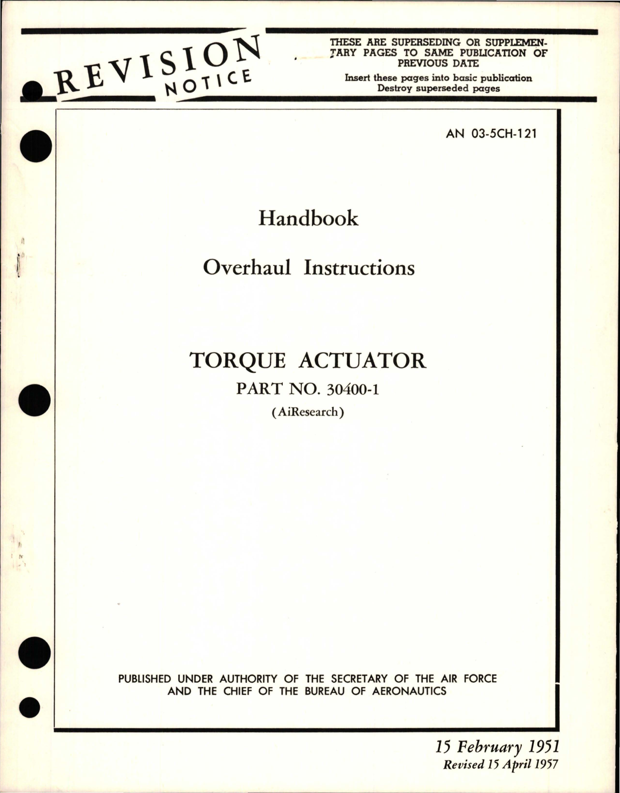 Sample page 1 from AirCorps Library document: Overhaul Instructions for Actuator Assembly - Model 30400-1
