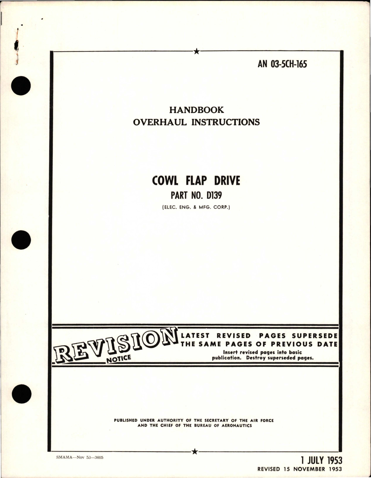 Sample page 1 from AirCorps Library document: Overhaul Instructions for Cowl Flap Drive - Part D139 