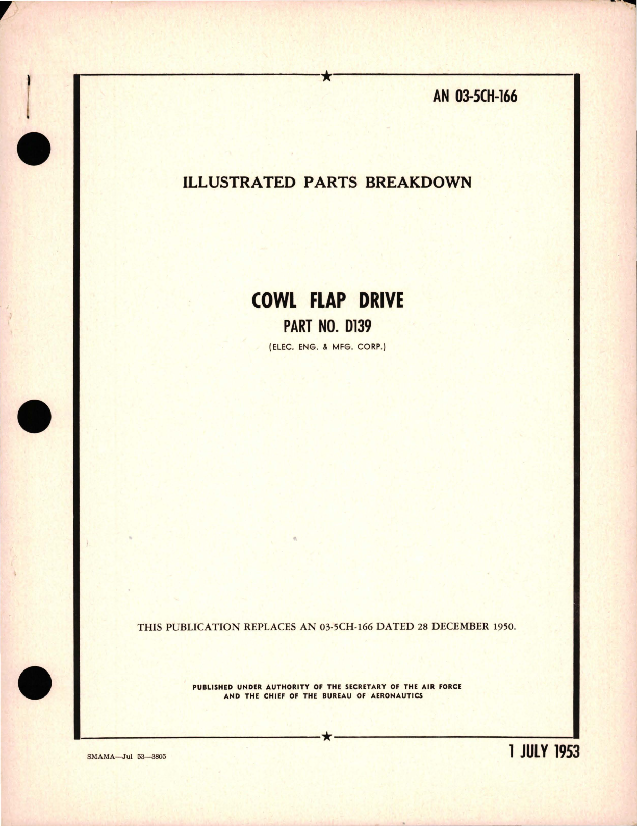 Sample page 1 from AirCorps Library document: Illustrated Parts Breakdown for Cowl Flap Drive - Part D139 