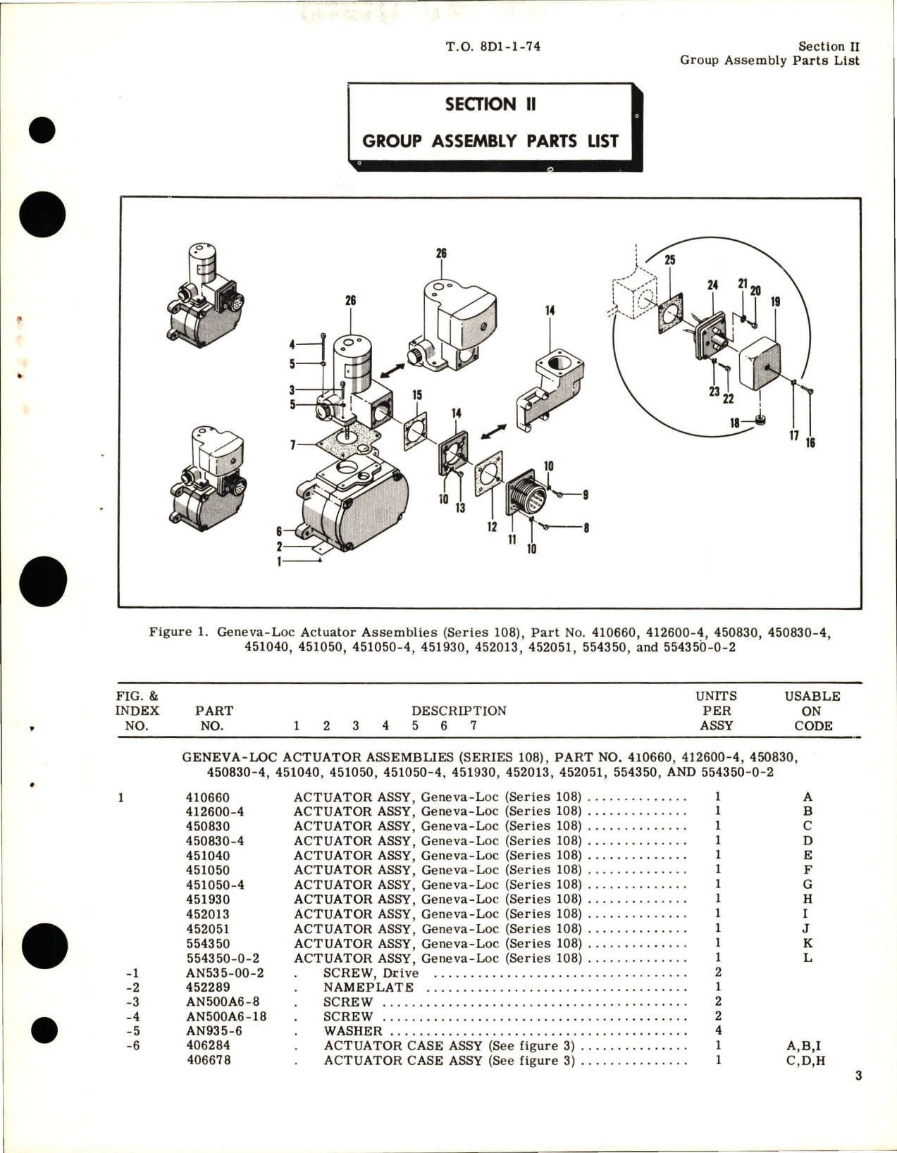 Sample page 5 from AirCorps Library document: Illustrated Parts Breakdown for Geneva-Loc Actuators - Series 108