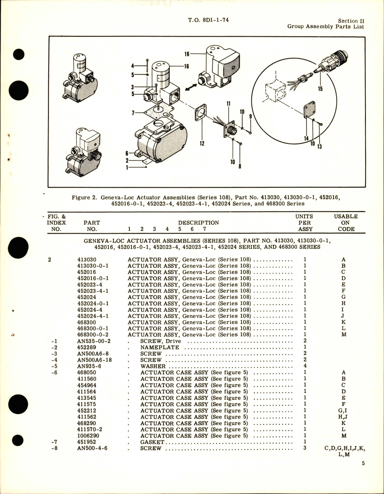 Sample page 7 from AirCorps Library document: Illustrated Parts Breakdown for Geneva-Loc Actuators - Series 108
