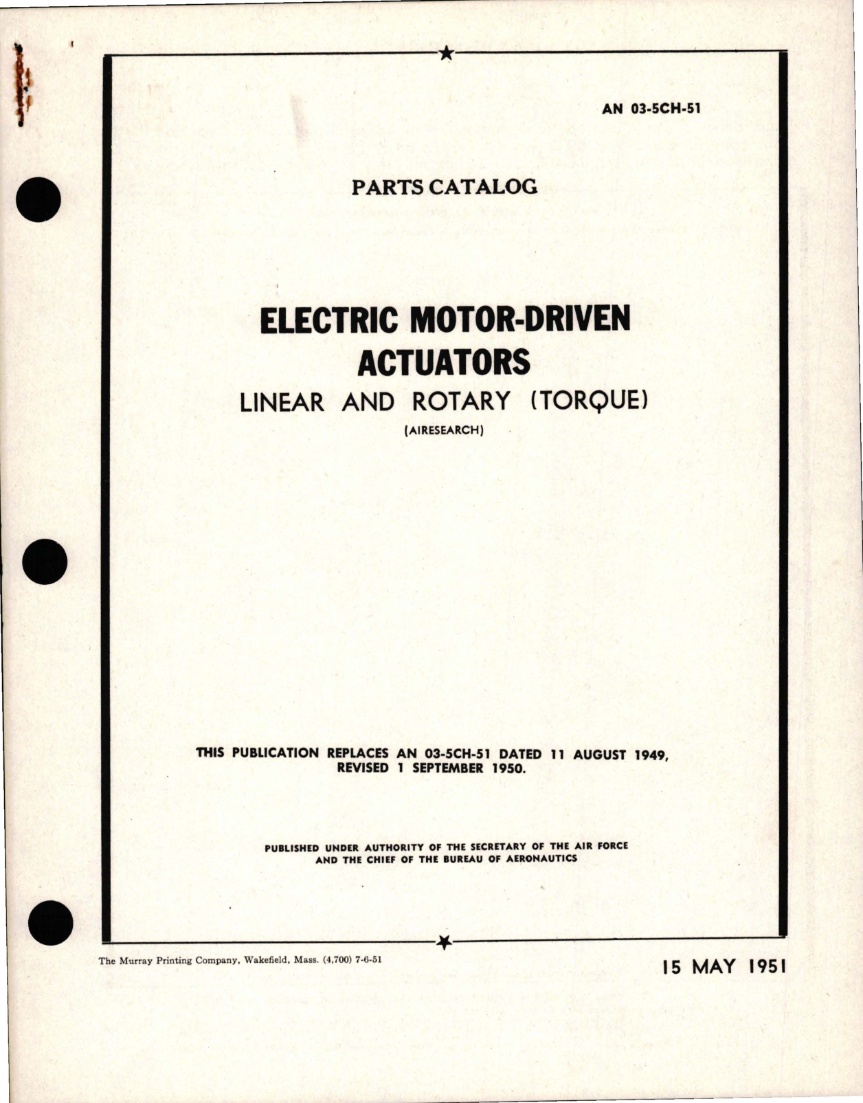 Sample page 1 from AirCorps Library document: Electric Motor-Driven Actuators Linear and Rotary Torque